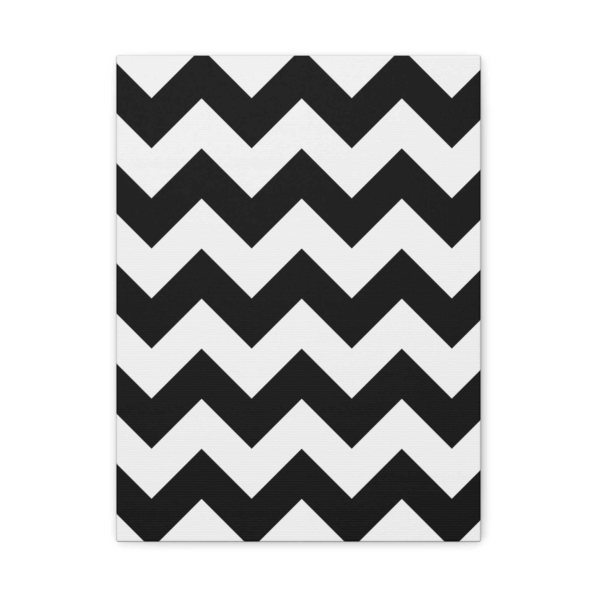 Black & White Zigzag Geometric Canvas Art