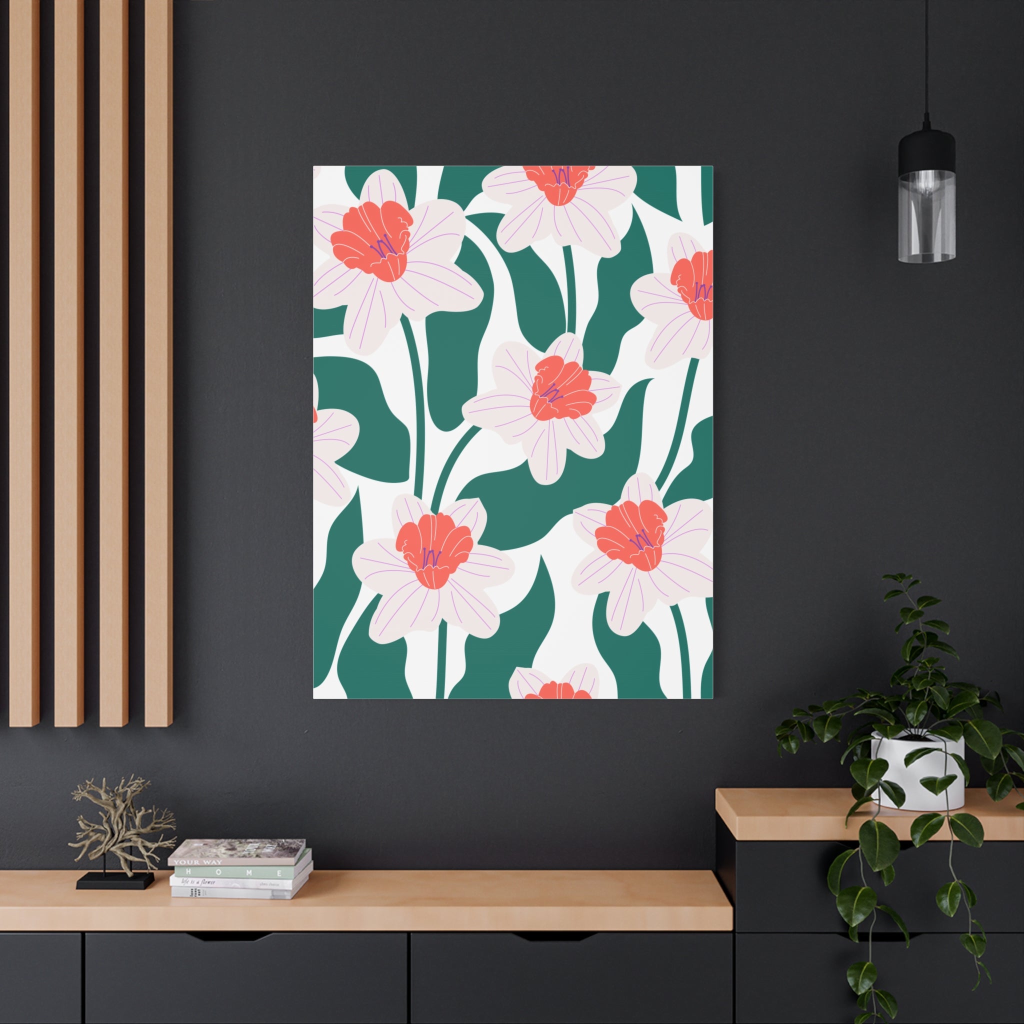 Art Deco Floral Canvas Print