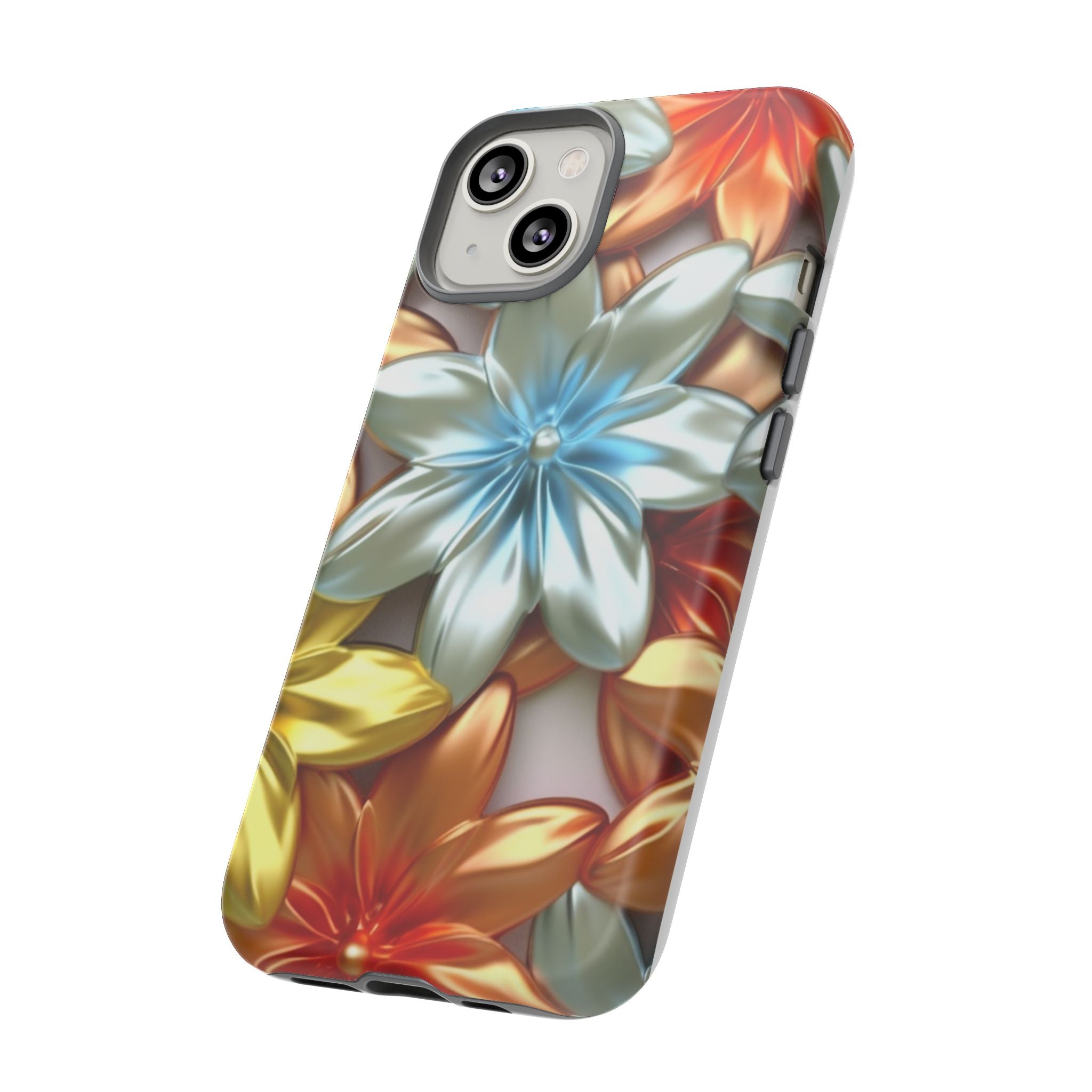 Metallic Flower Hexagon iPhone Case - Rugged