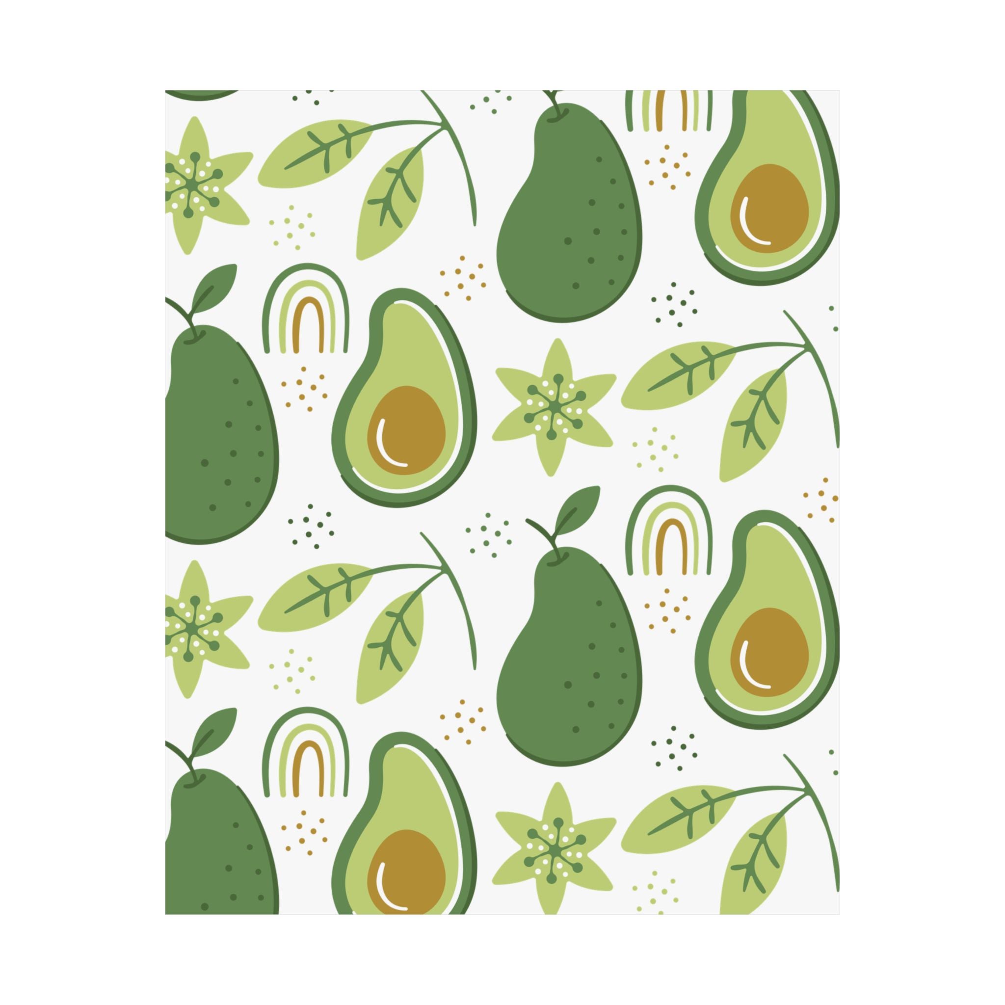 Avocado Floral Pattern Vertical Poster