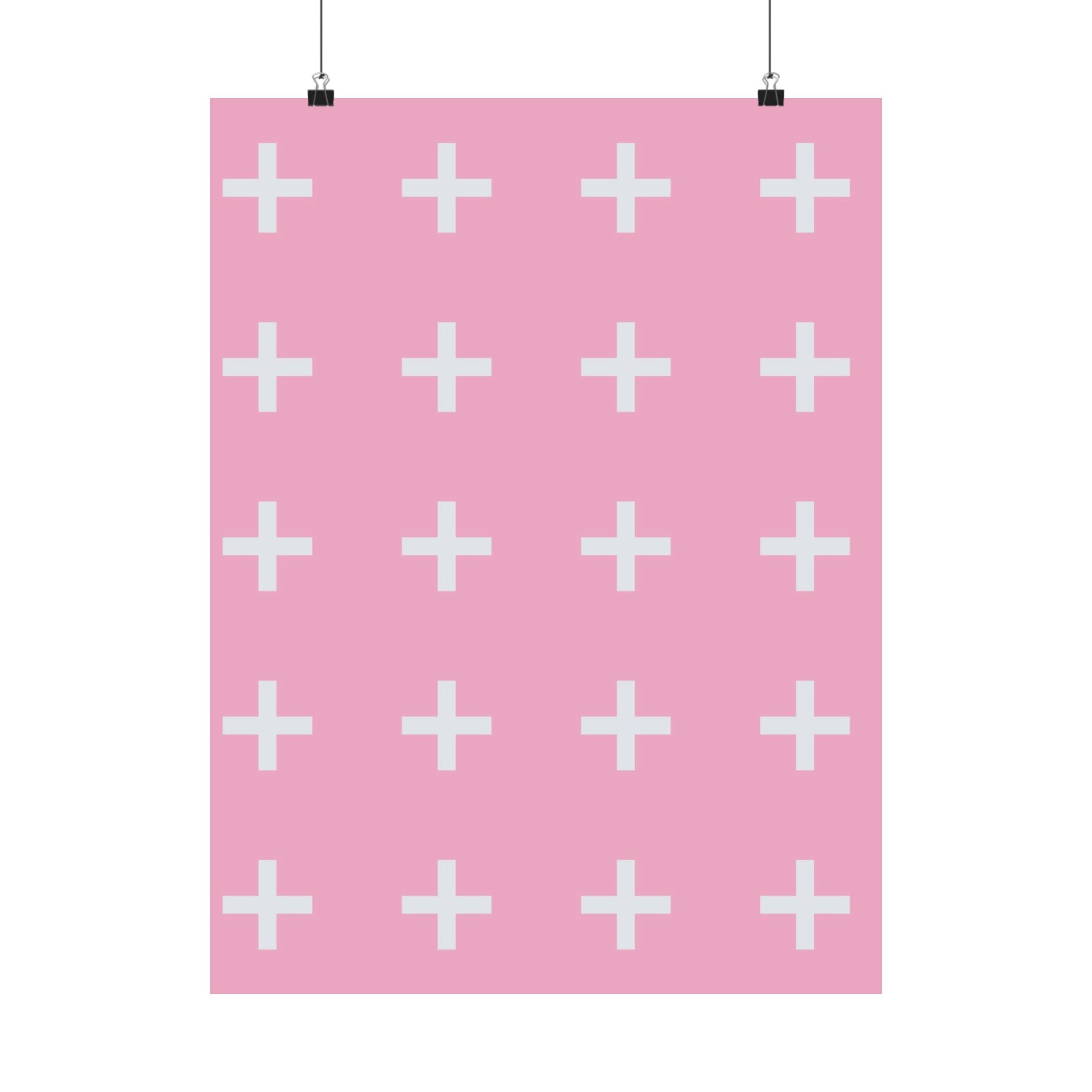 Minimalist Pink Plus Sign Poster