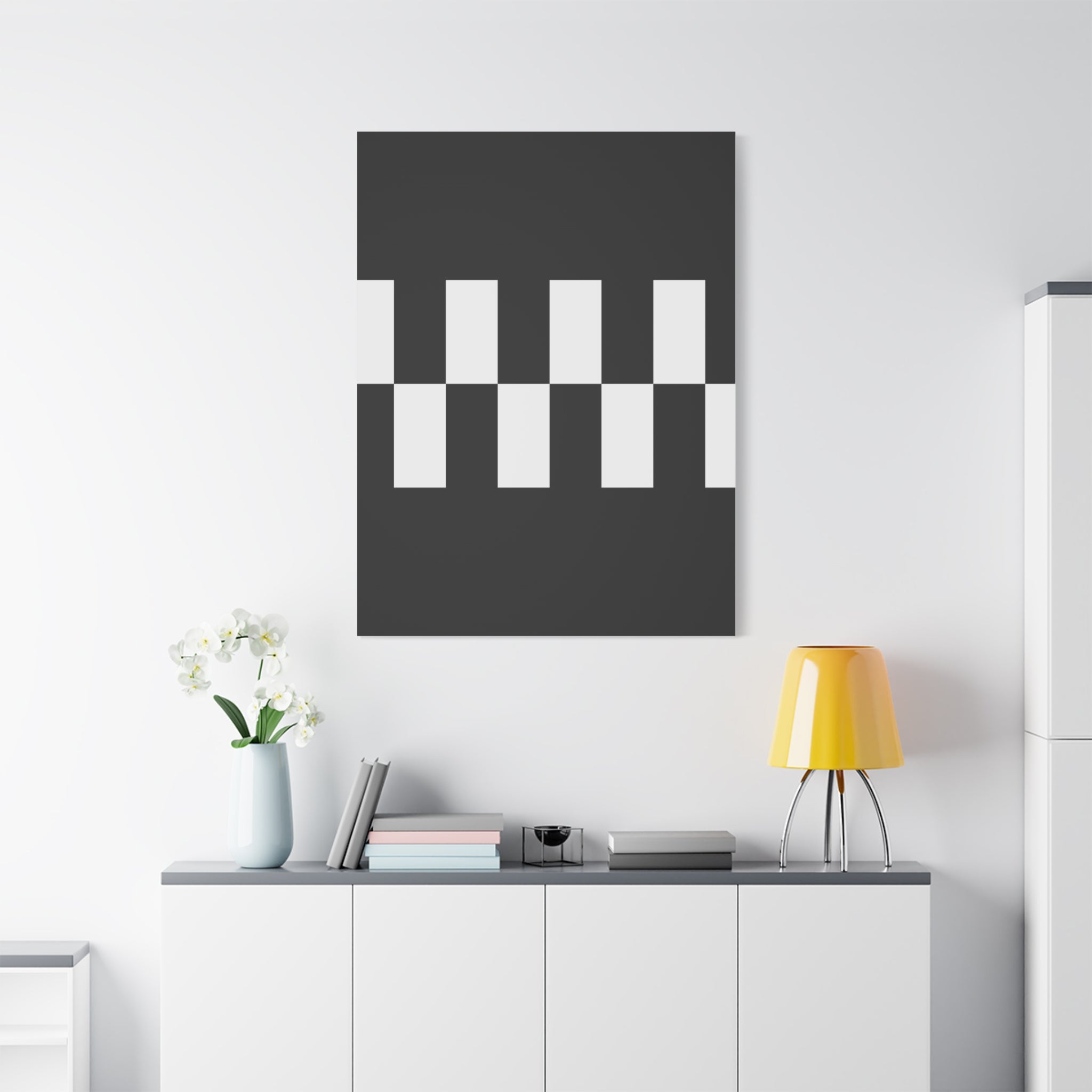 Black & White Checkered Canvas Art