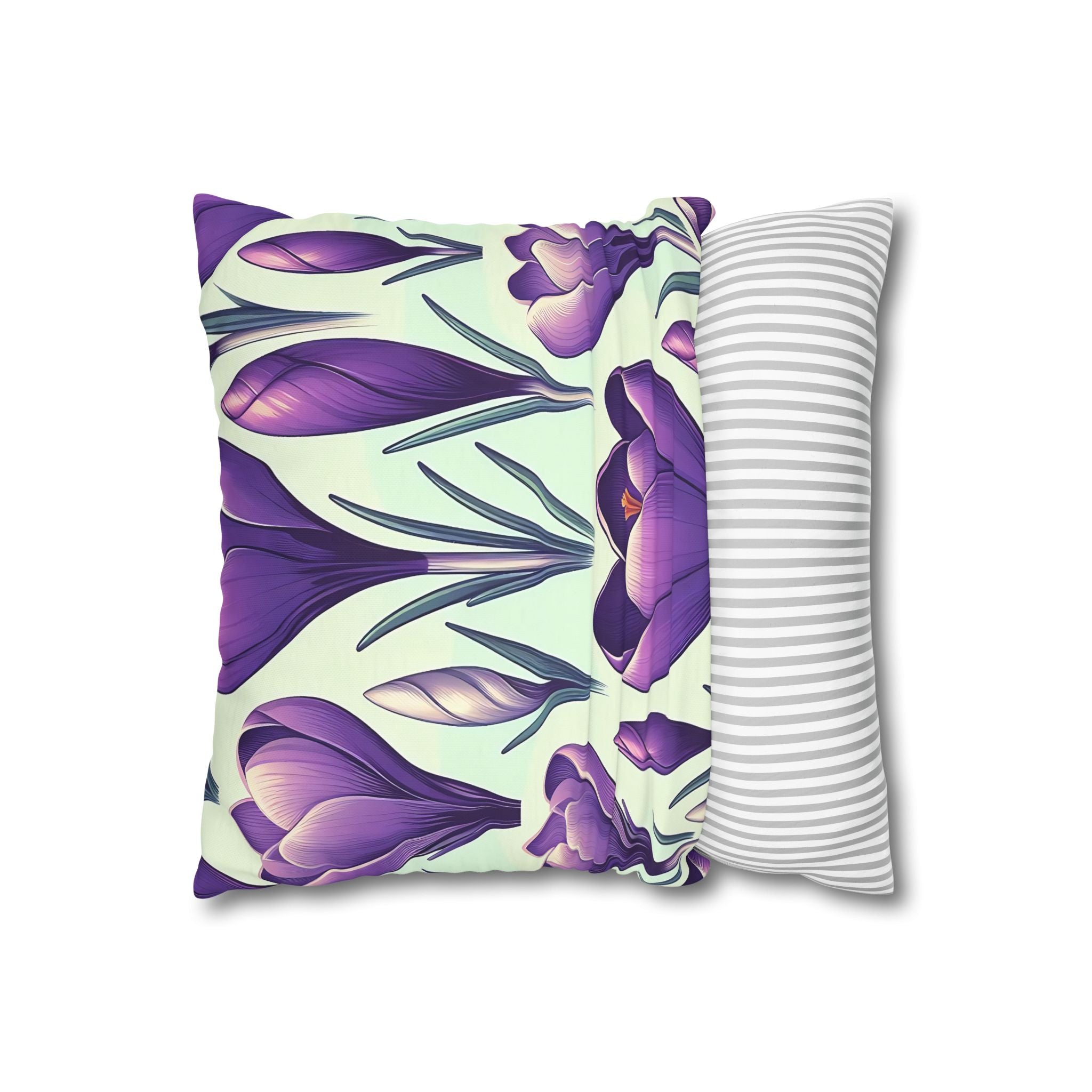 Purple Crocus Floral Pillowcase