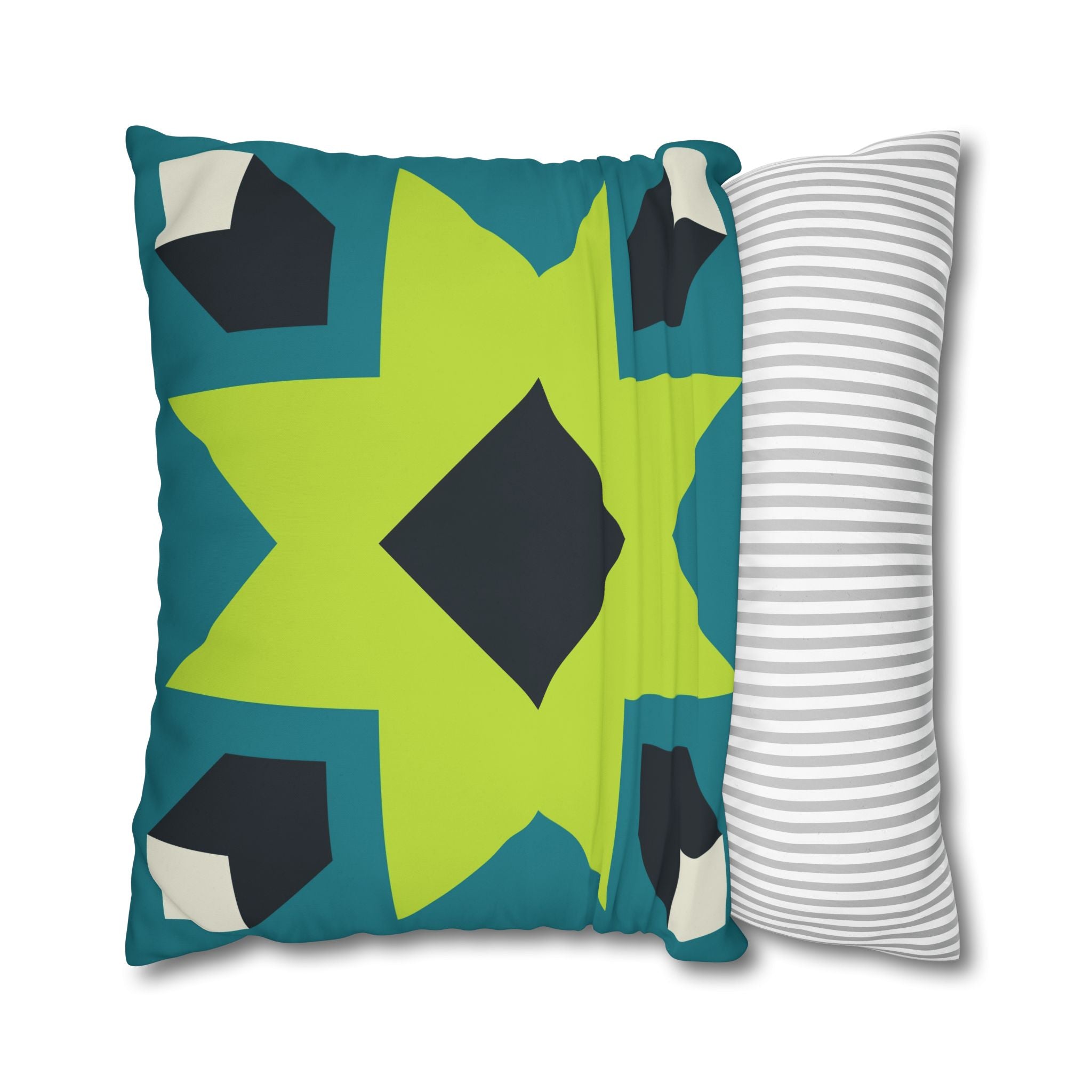 Geometric Teal Star Pillowcase