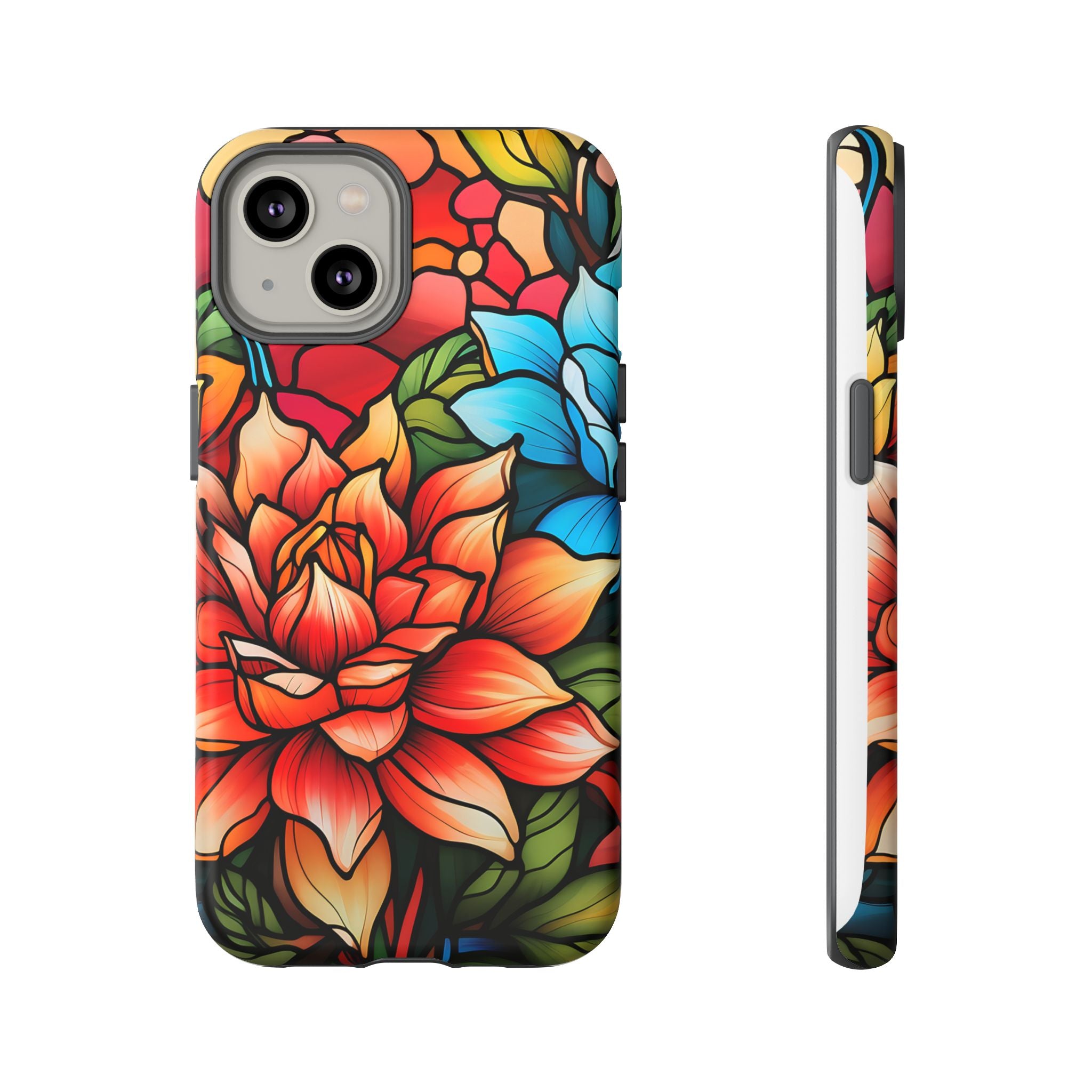 Stained Glass Floral iPhone Case - Hexagon Stone