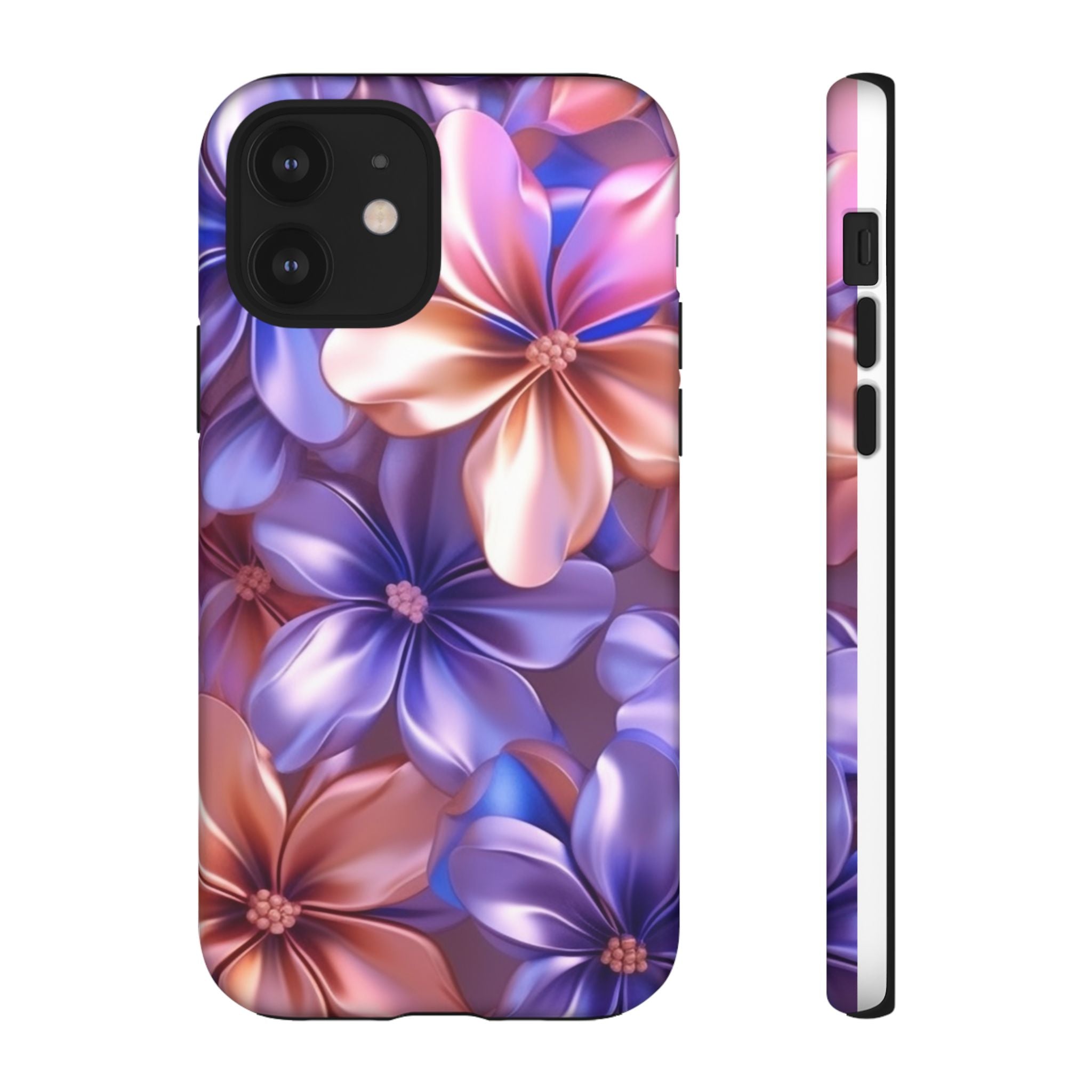 Metallic Flower iPhone Case - Rugged Hexagon Stone