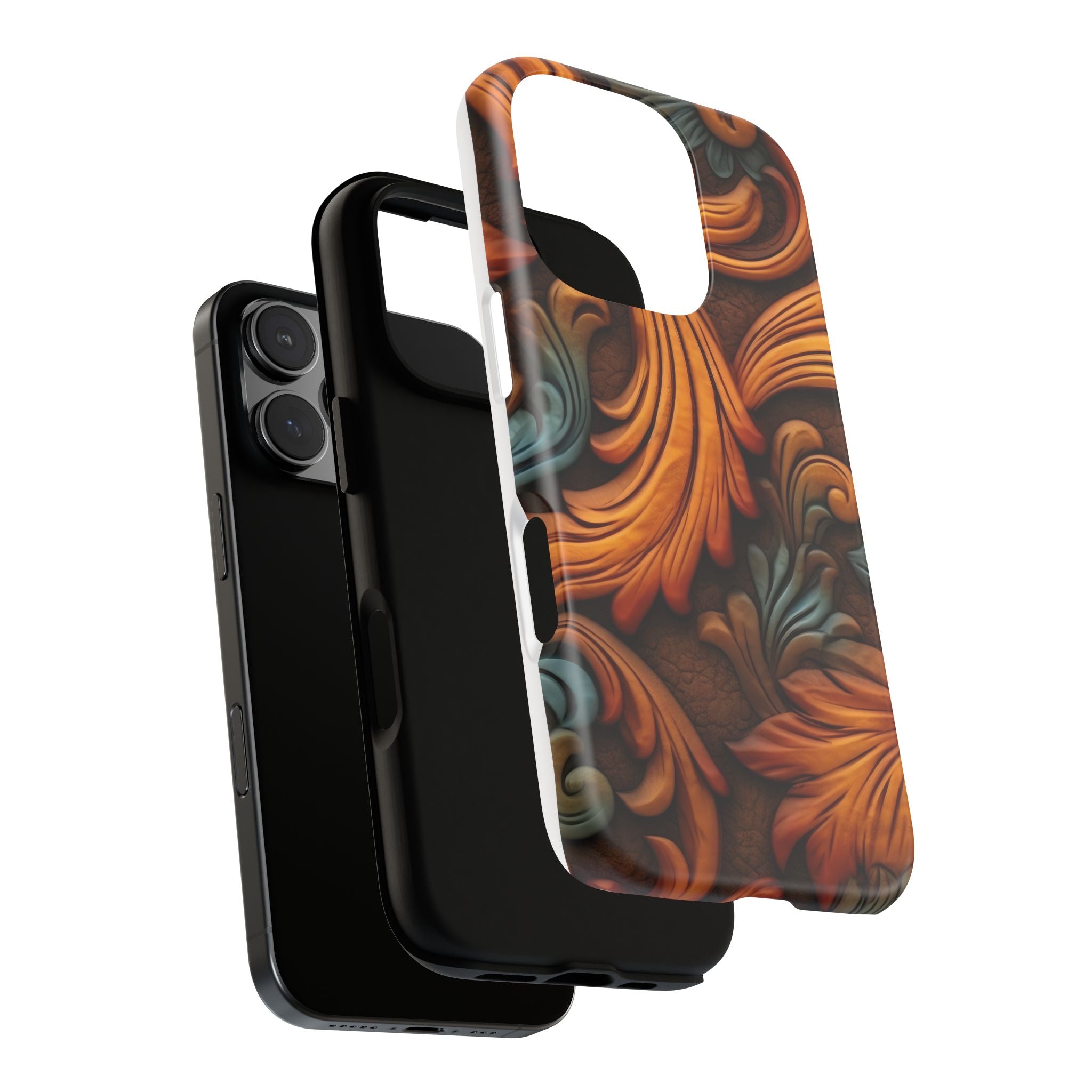 Baroque Copper iPhone Case - Hexagon Stone