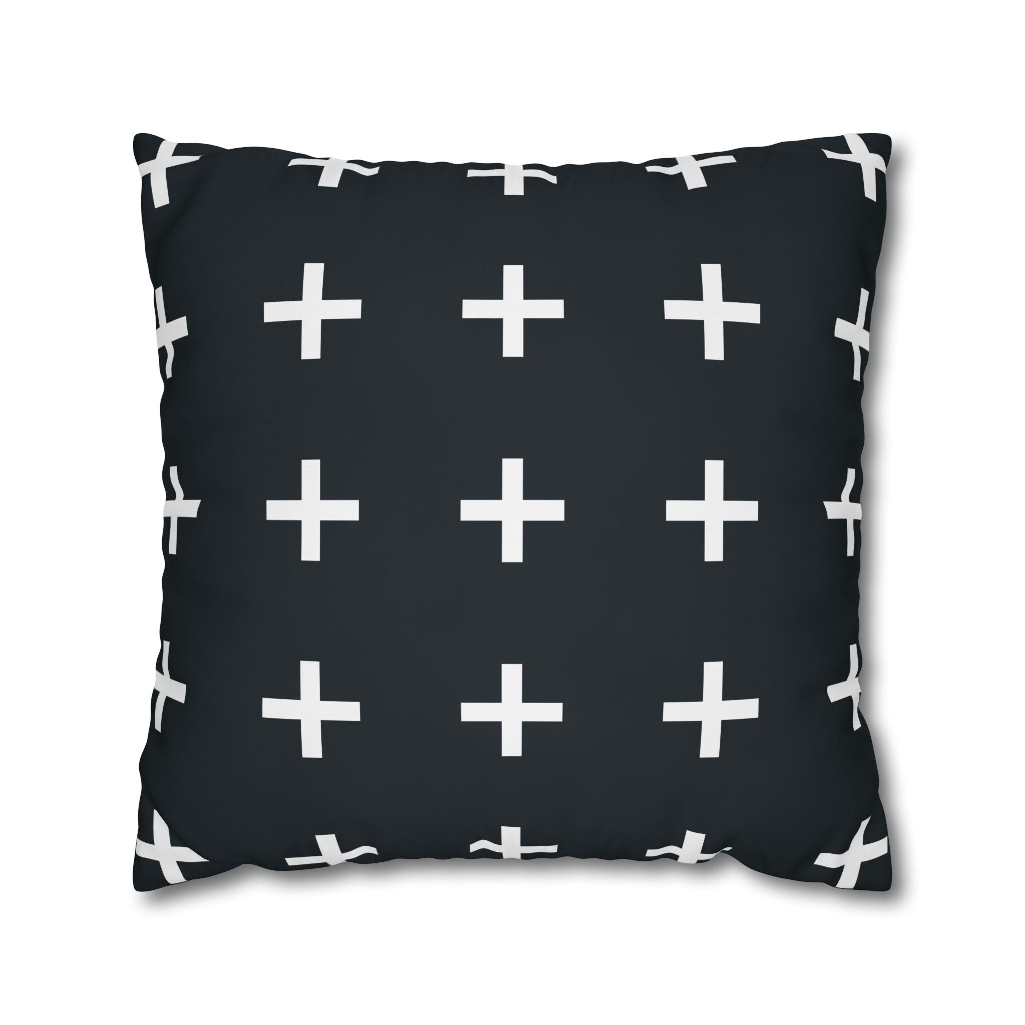 Teal Plus Sign Pillowcase - Geometric Design