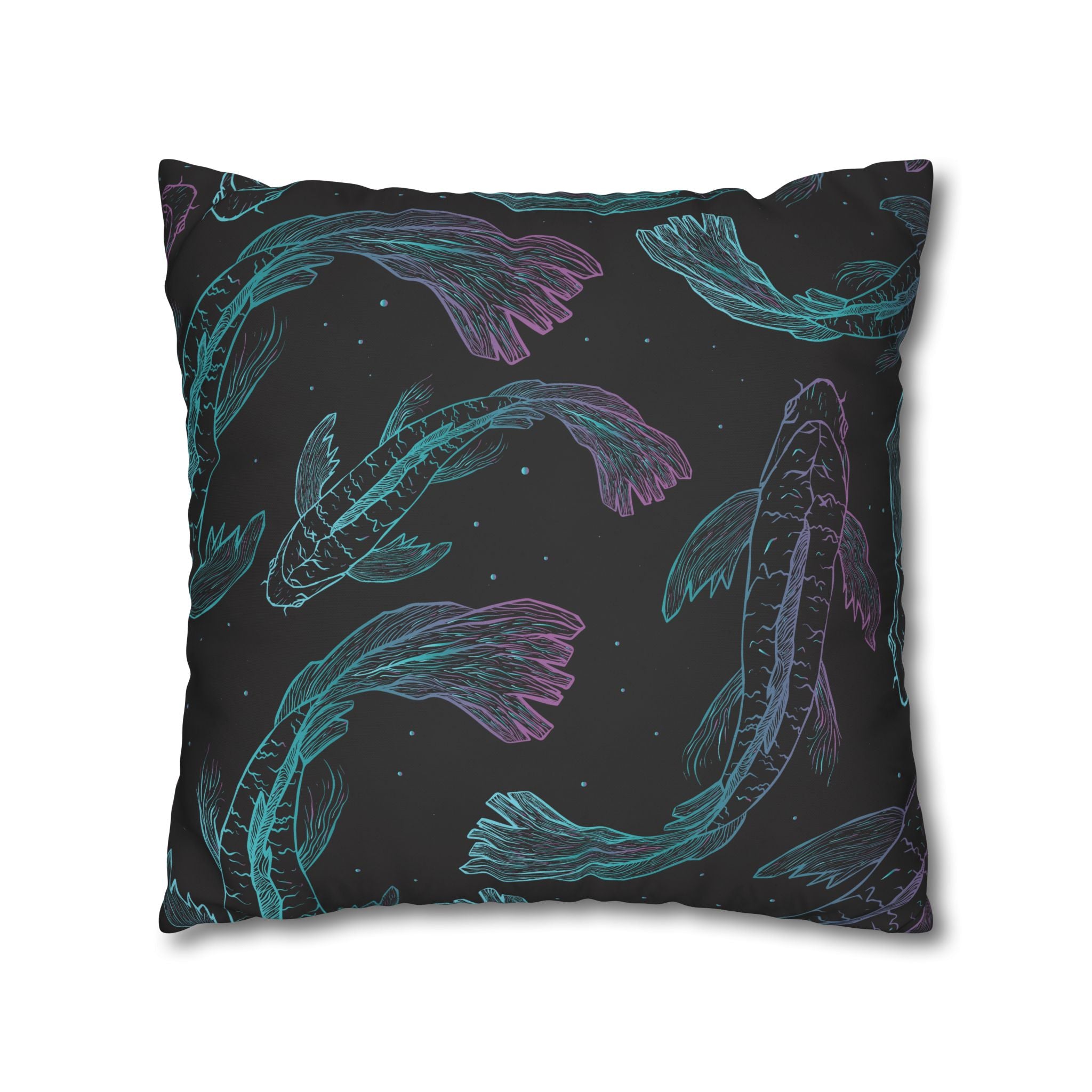 Teal & Purple Koi Fish Pillowcase