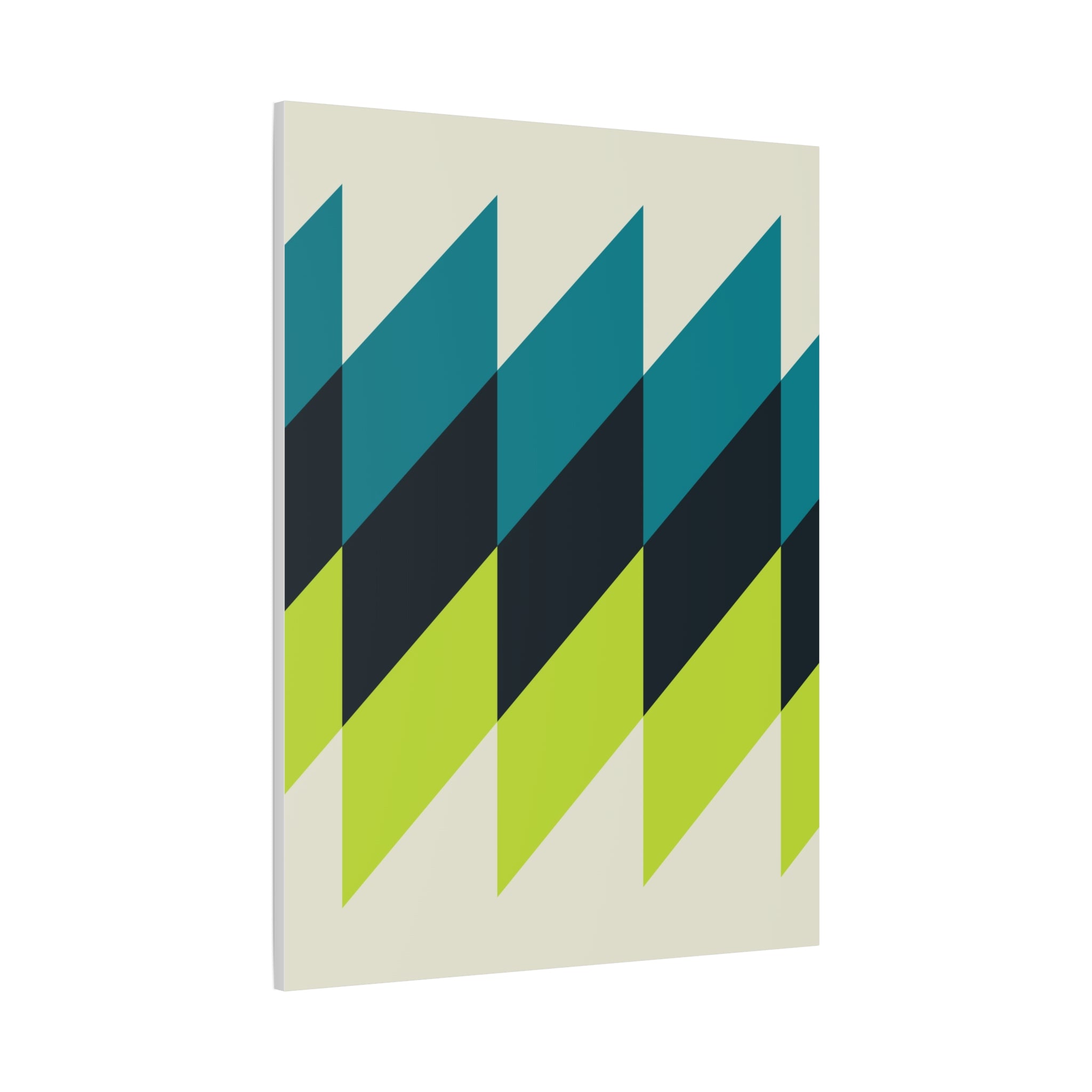 Geometric Teal & Lime Green Canvas Art