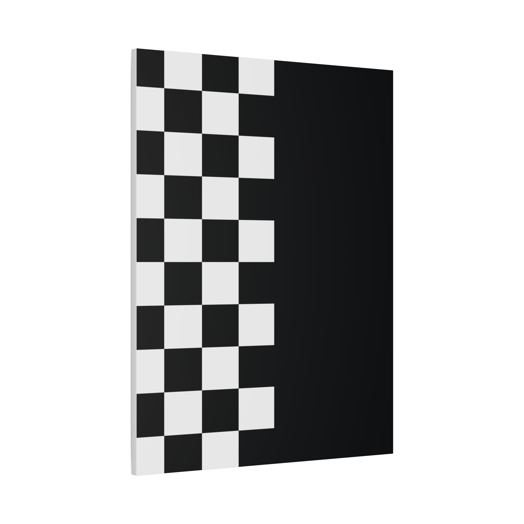 Abstract Black & White Checkered Canvas Art