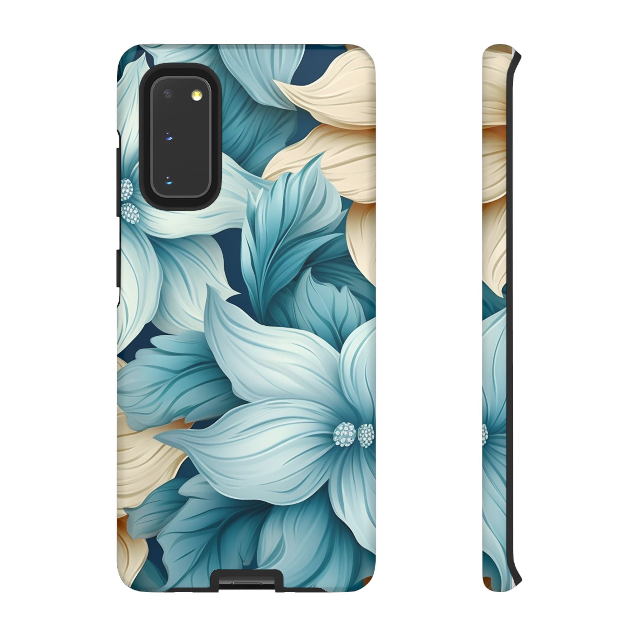 Teal Floral Samsung Phone Case