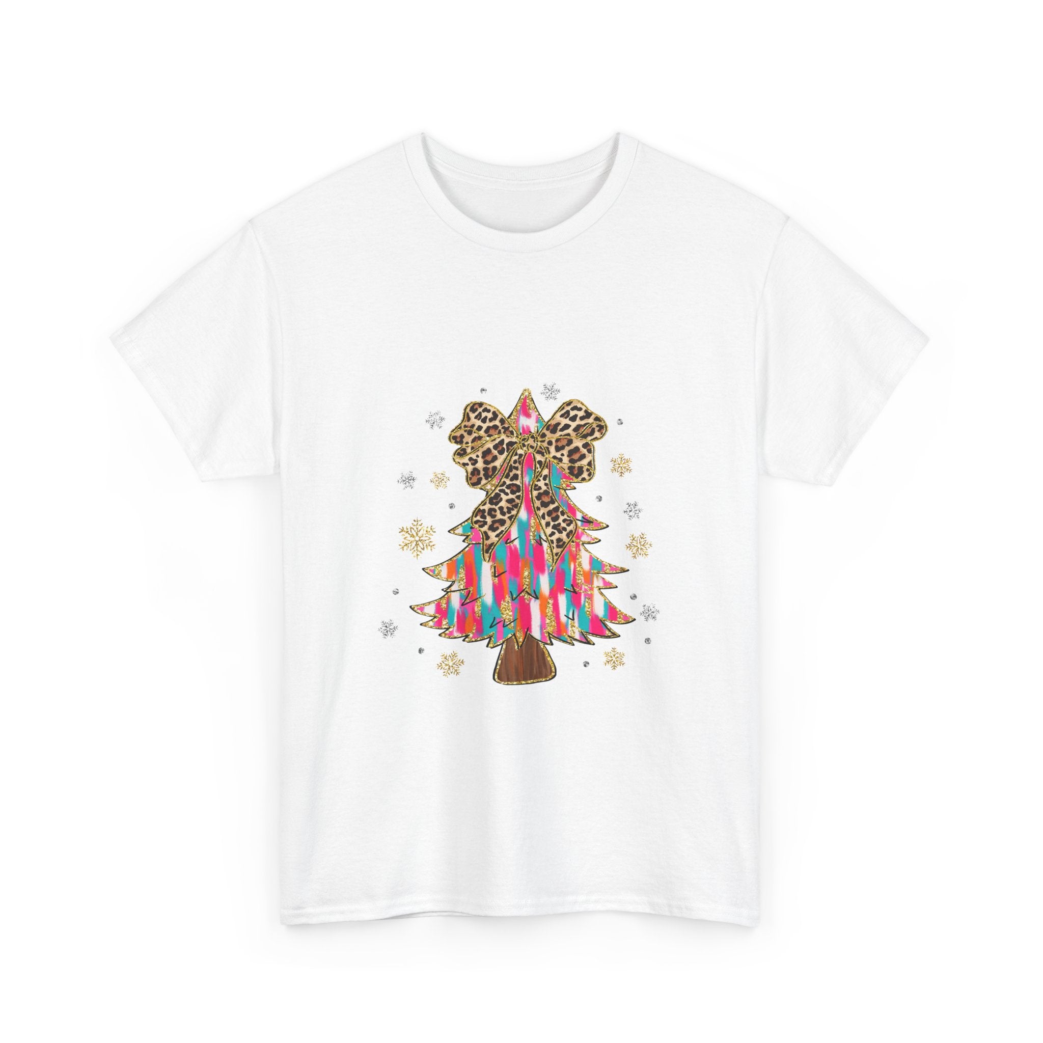 Tie-Dye Leopard Xmas Tree T-Shirt