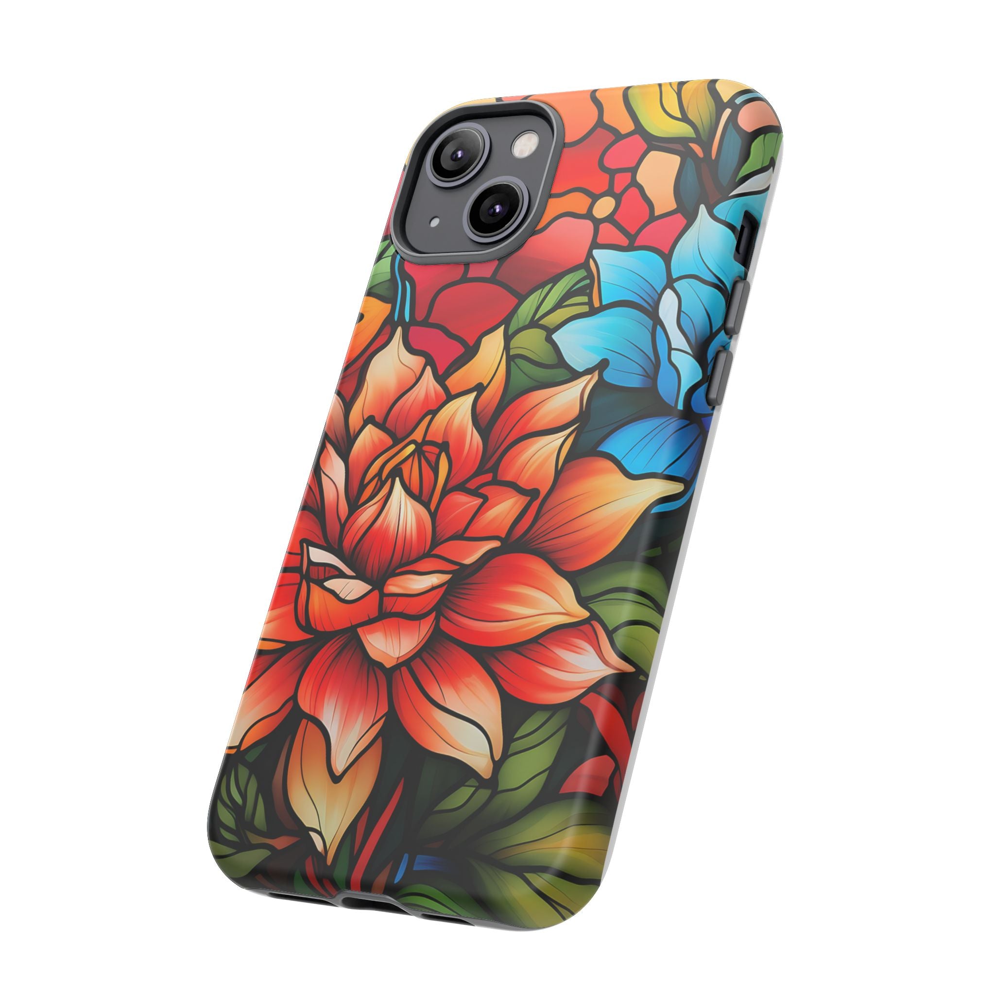 Stained Glass Floral iPhone Case - Hexagon Stone