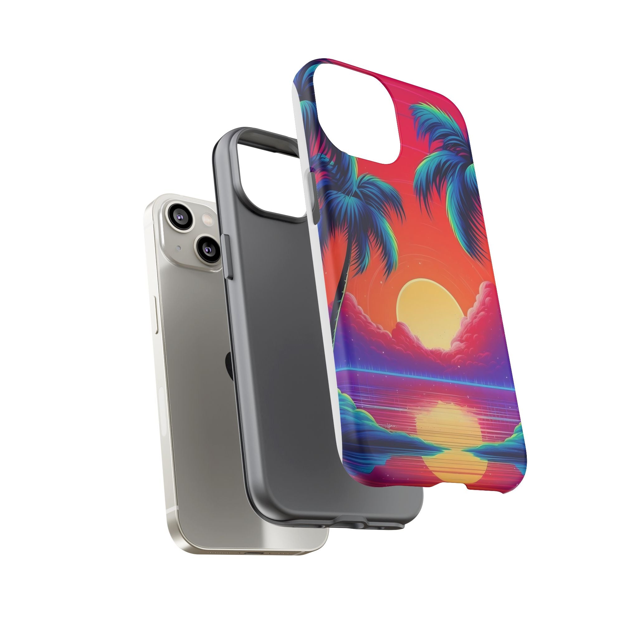 Sunset Palm Hexagon iPhone Case - Rugged