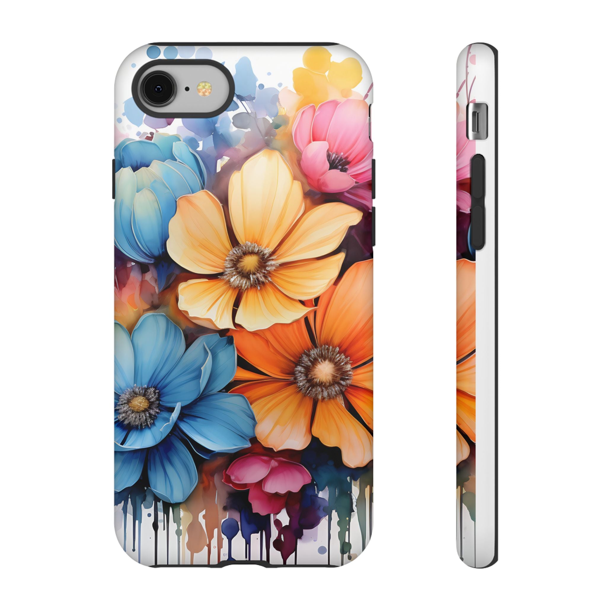 Vibrant Floral Watercolor iPhone Case - Hexagon Stone