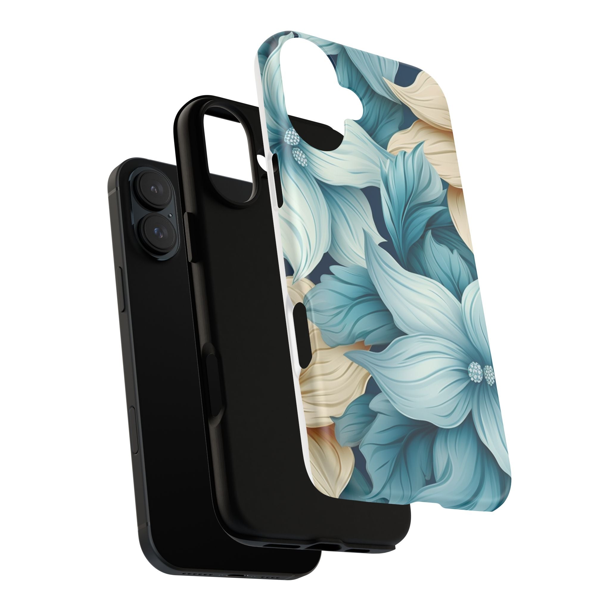 Teal Floral Hexagon iPhone Case - Rugged