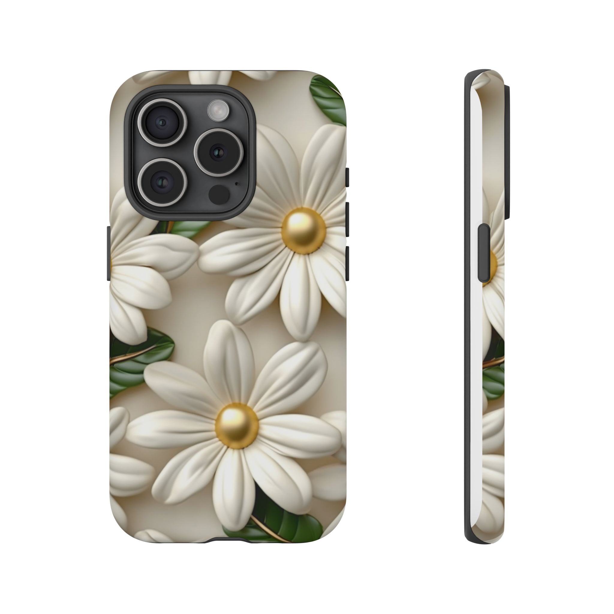 Sculpted Daisy iPhone Case - Hexagon Stone