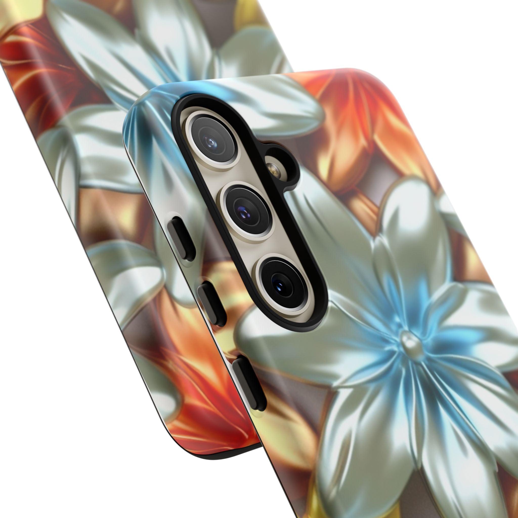 Metallic Flower Samsung Case - Stylish & Modern