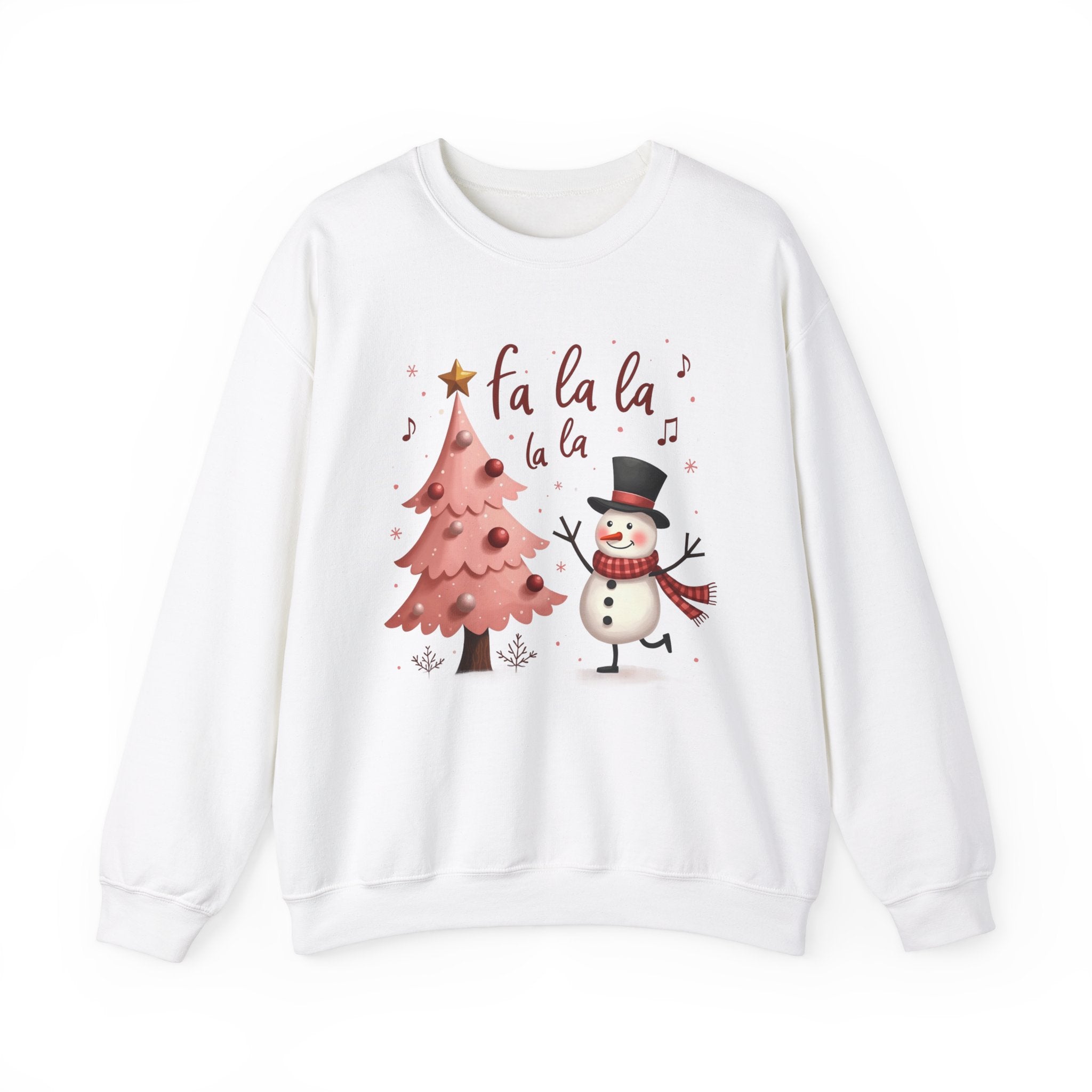 Pink Tree & Snowman Christmas Sweatshirt