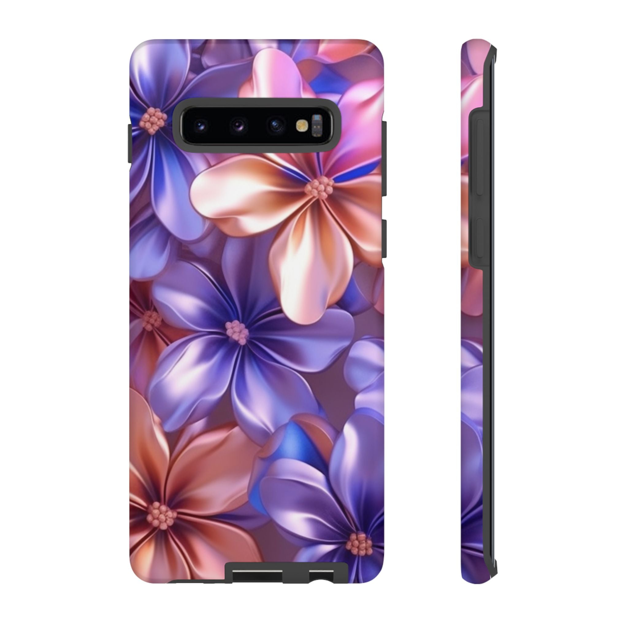 Metallic Flower Samsung Case - Rose Gold & Lavender