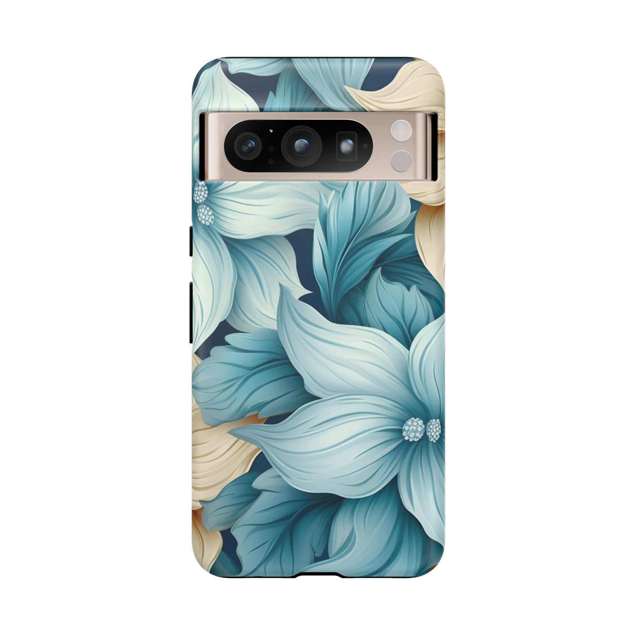 Teal Floral Google Pixel Case (All Models) - Elegant Design