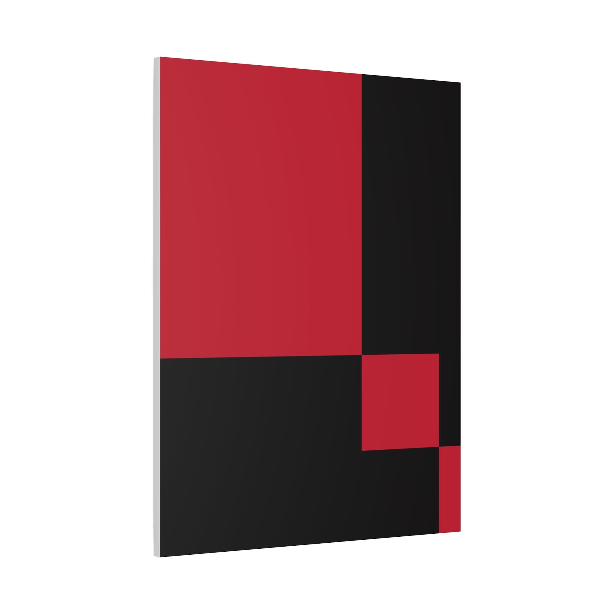 Abstract Red & Black Geometric Canvas Art