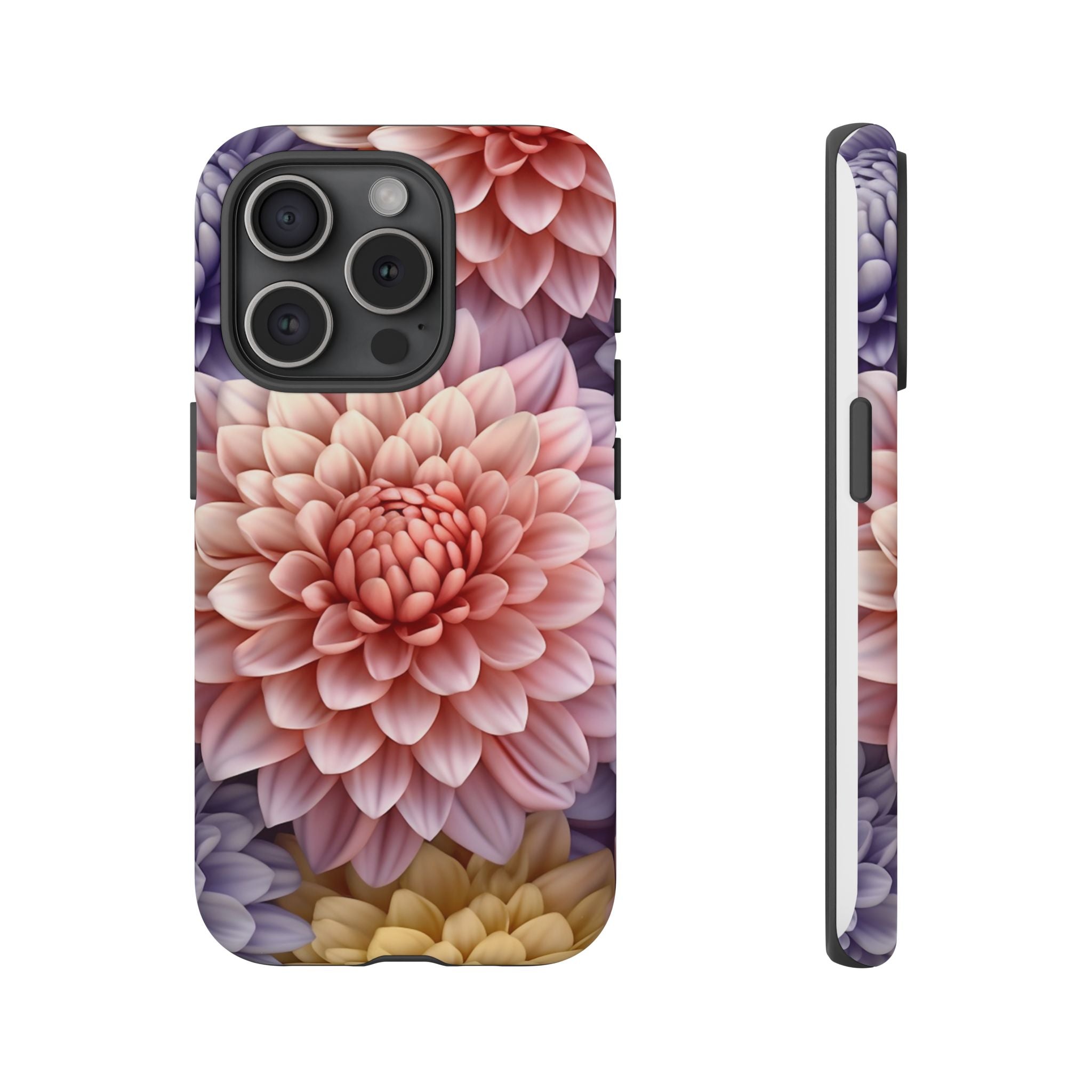 Dahlia Bloom Hexagon Stone iPhone Case