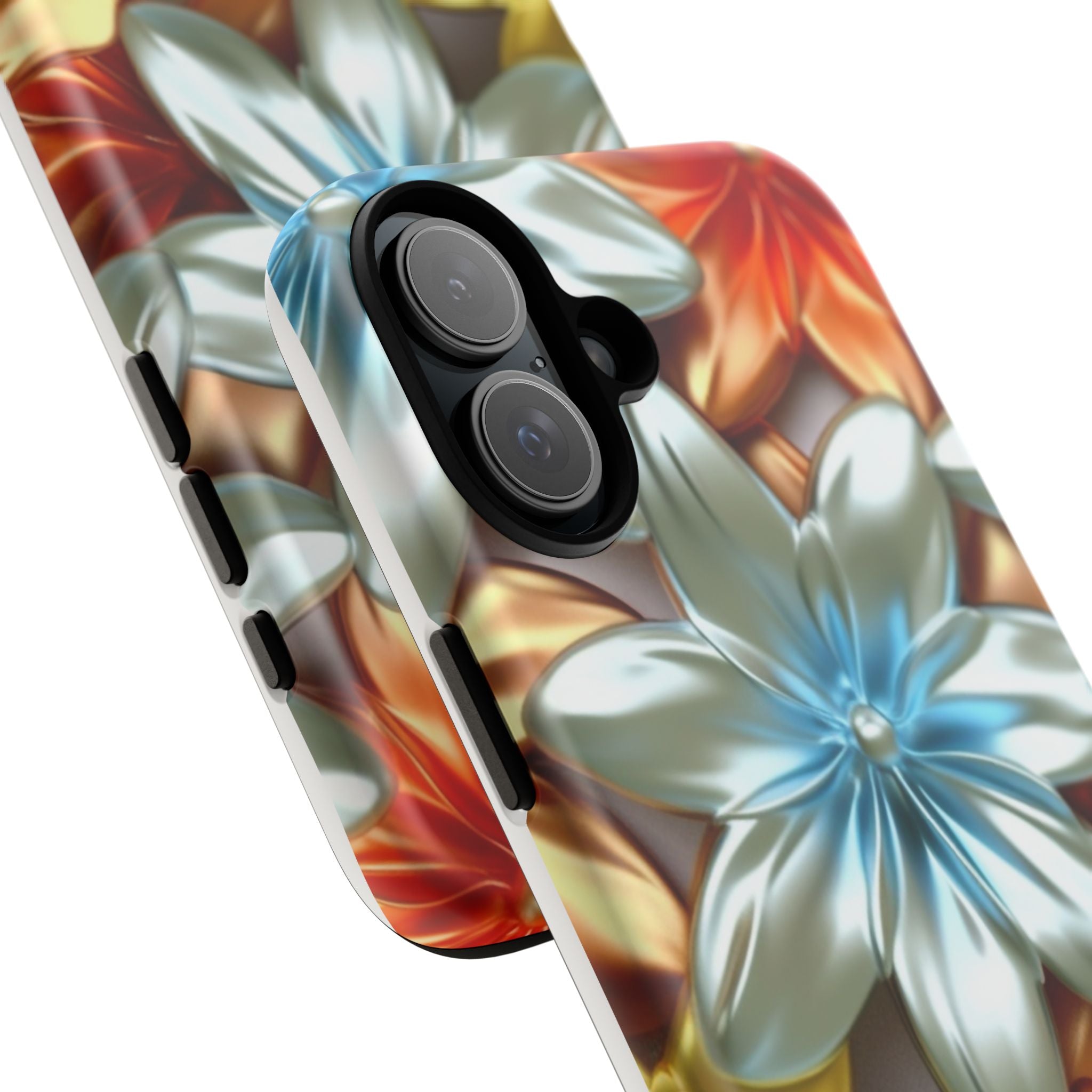 Metallic Flower Hexagon iPhone Case - Rugged