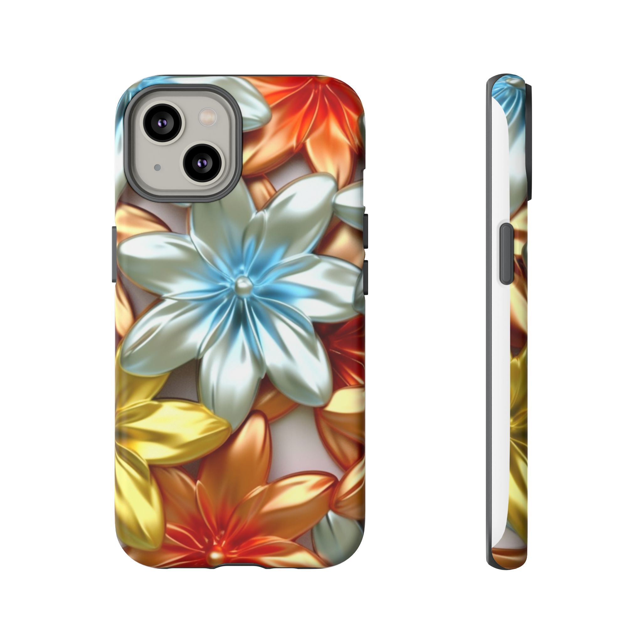 Metallic Flower Hexagon iPhone Case - Rugged