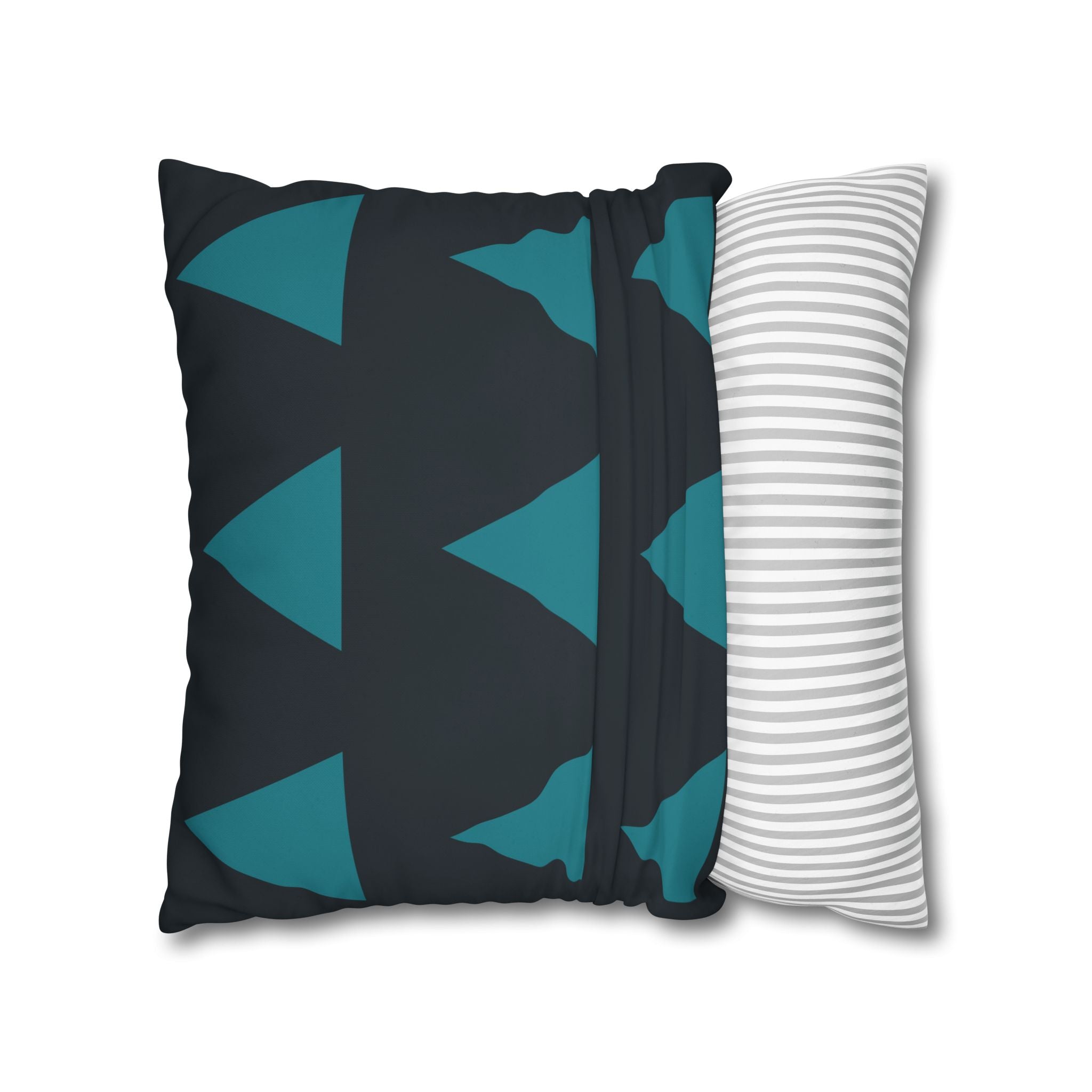 Teal Triangle Geometric Pillowcase