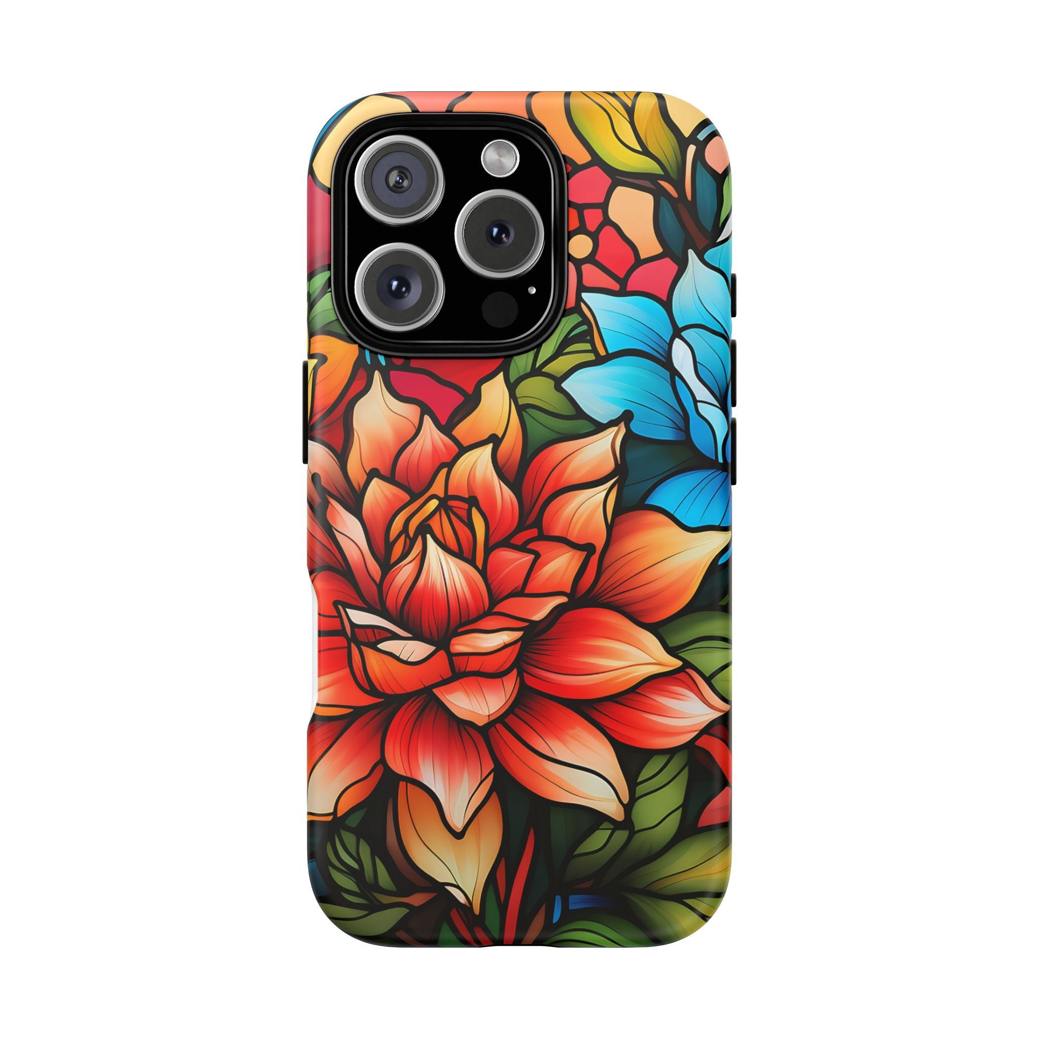 Stained Glass Floral iPhone Case - Hexagon Stone