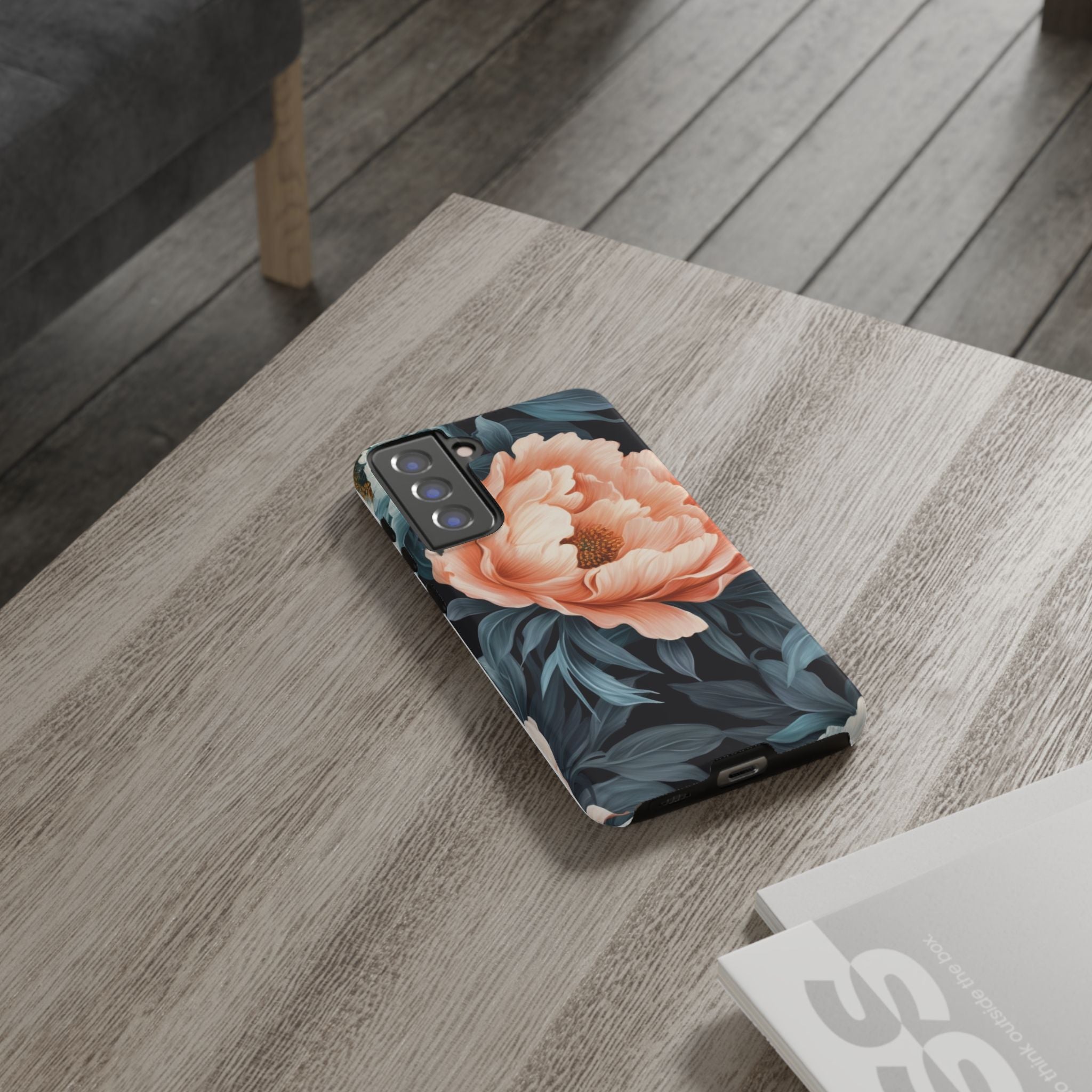 Moody Floral Samsung Case - Peach Peony