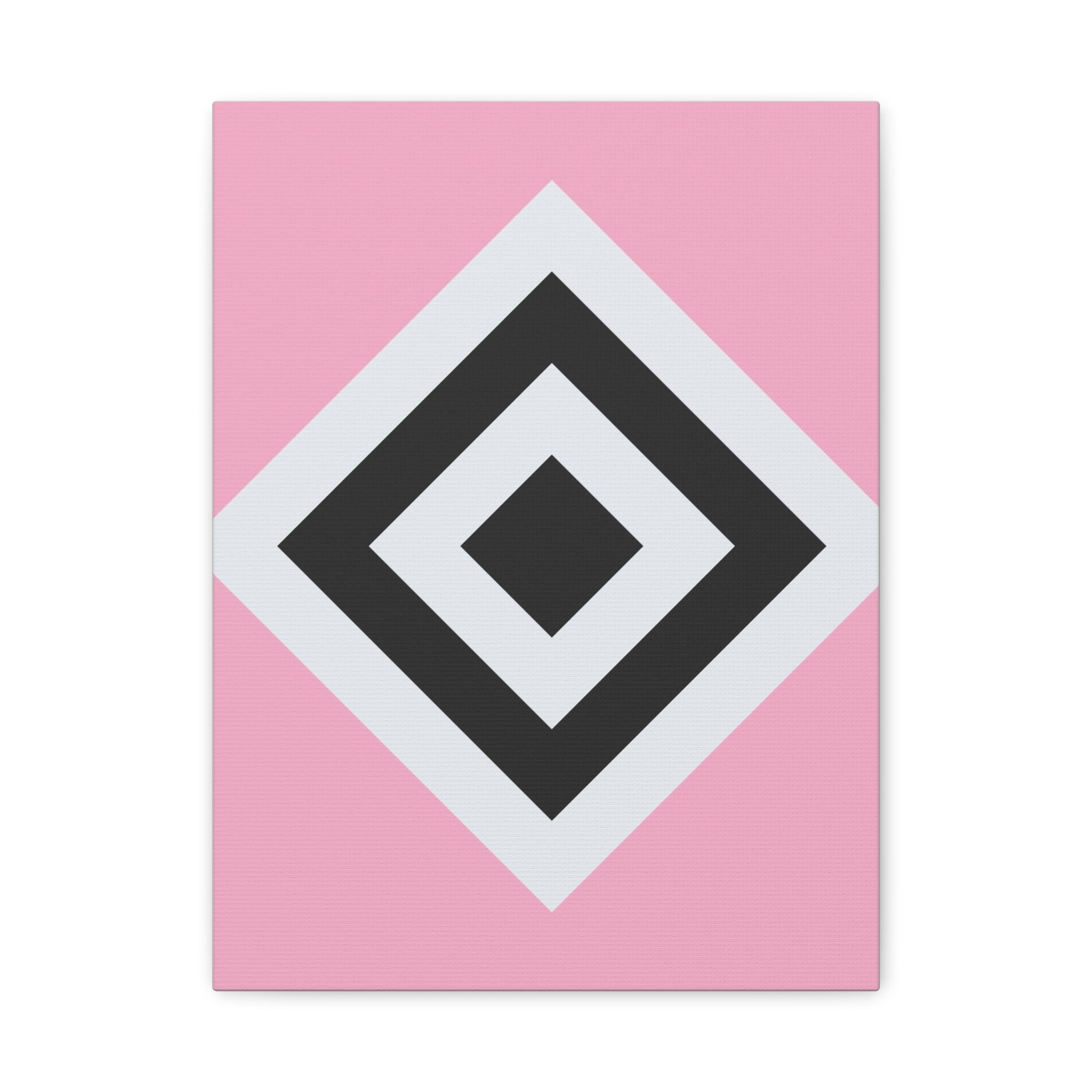 Geometric Diamond Art - Pink Matte Canvas