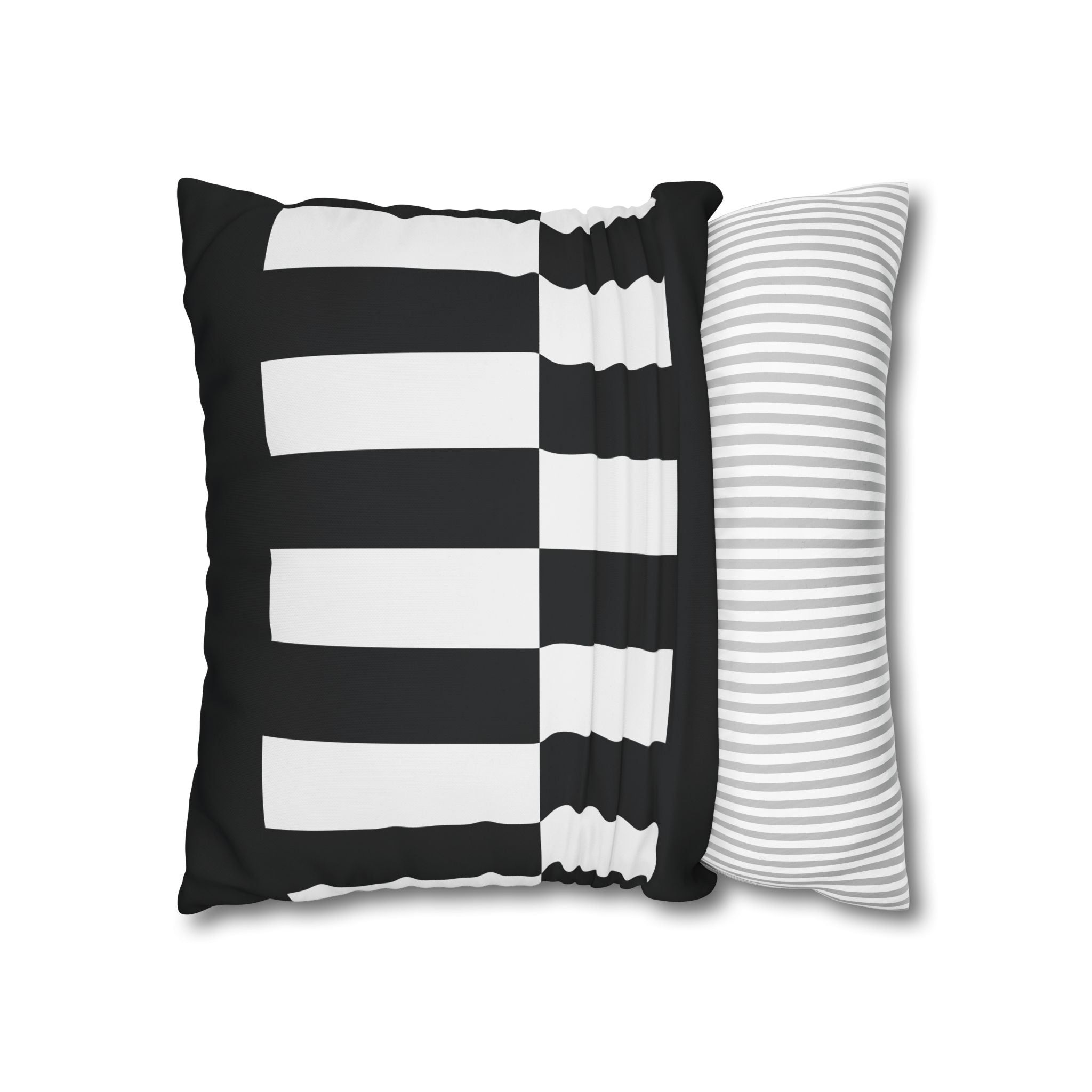 Abstract Checkered Pillowcase - Black & White