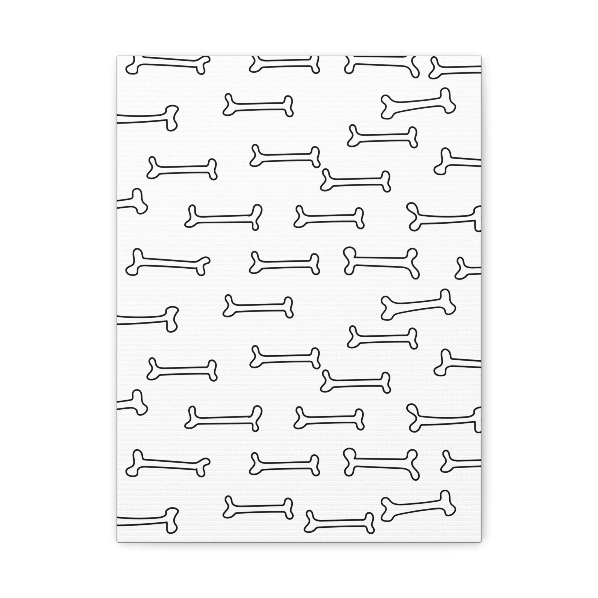 Minimalist Bone Pattern Matte Canvas Art