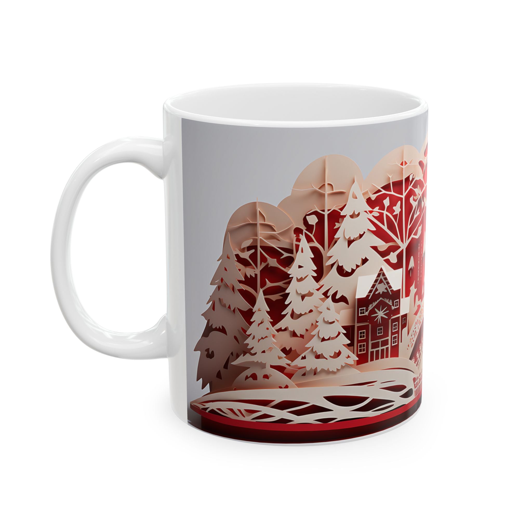 Winter Village Papercut Mug