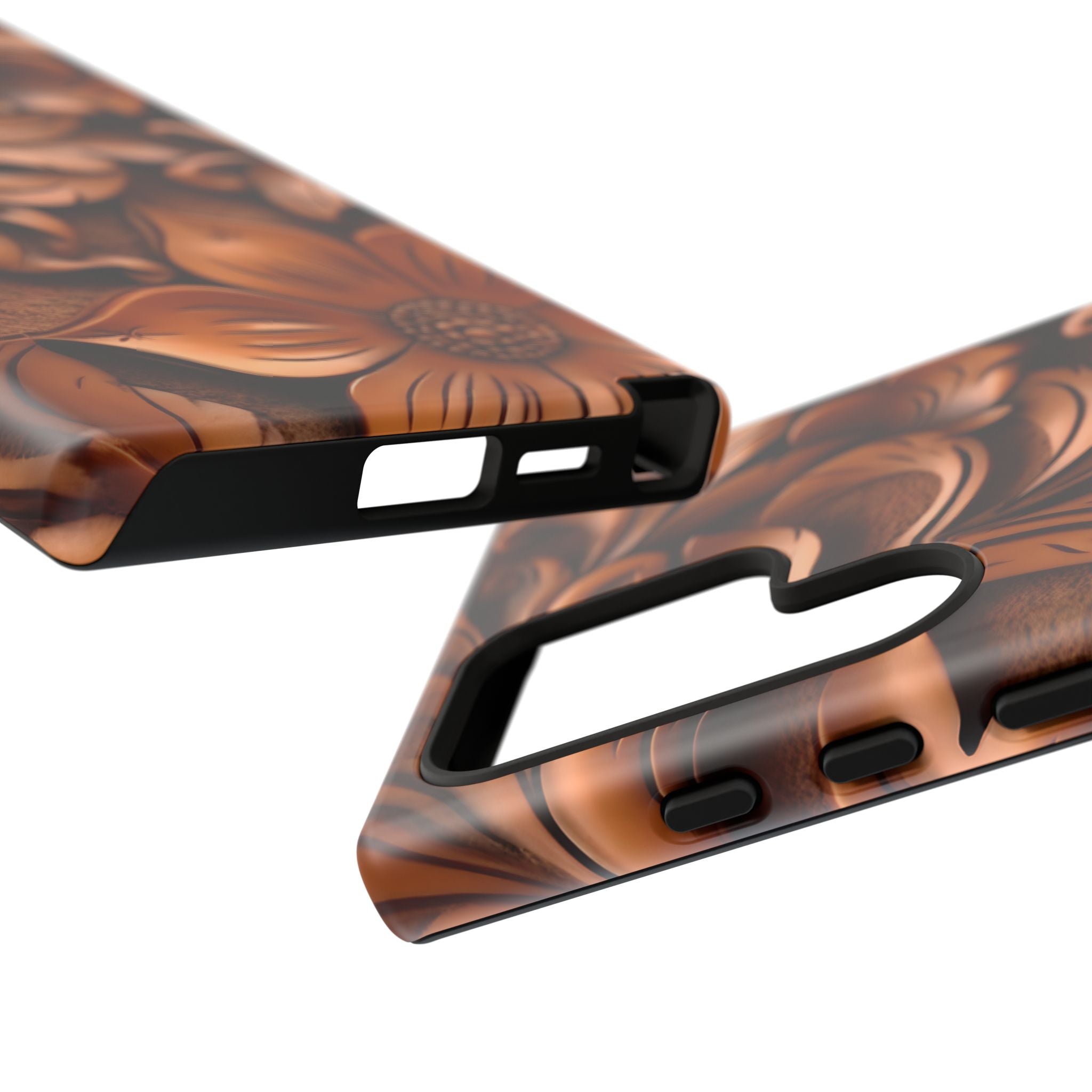 Baroque Floral Wood Samsung Case