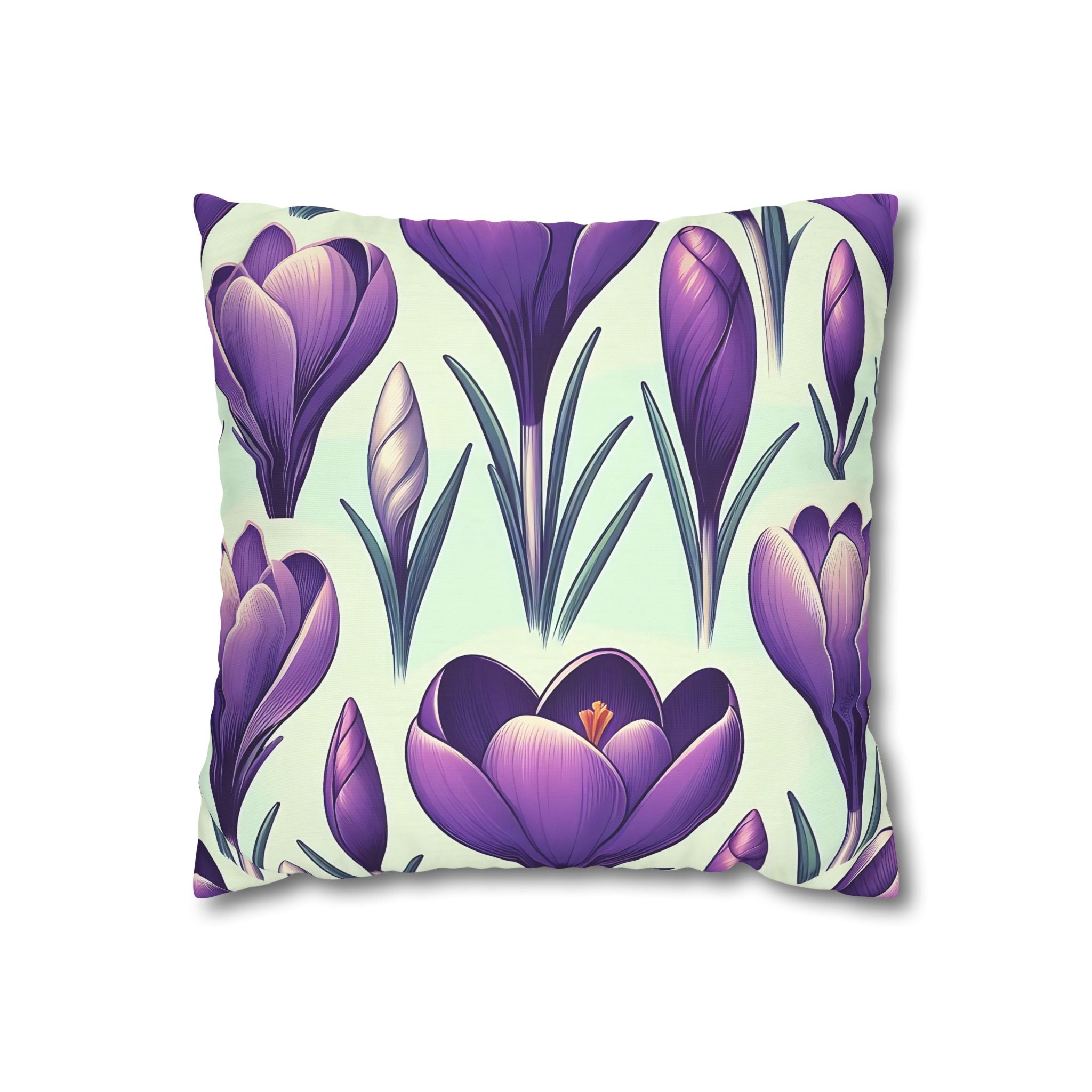 Purple Crocus Floral Pillowcase