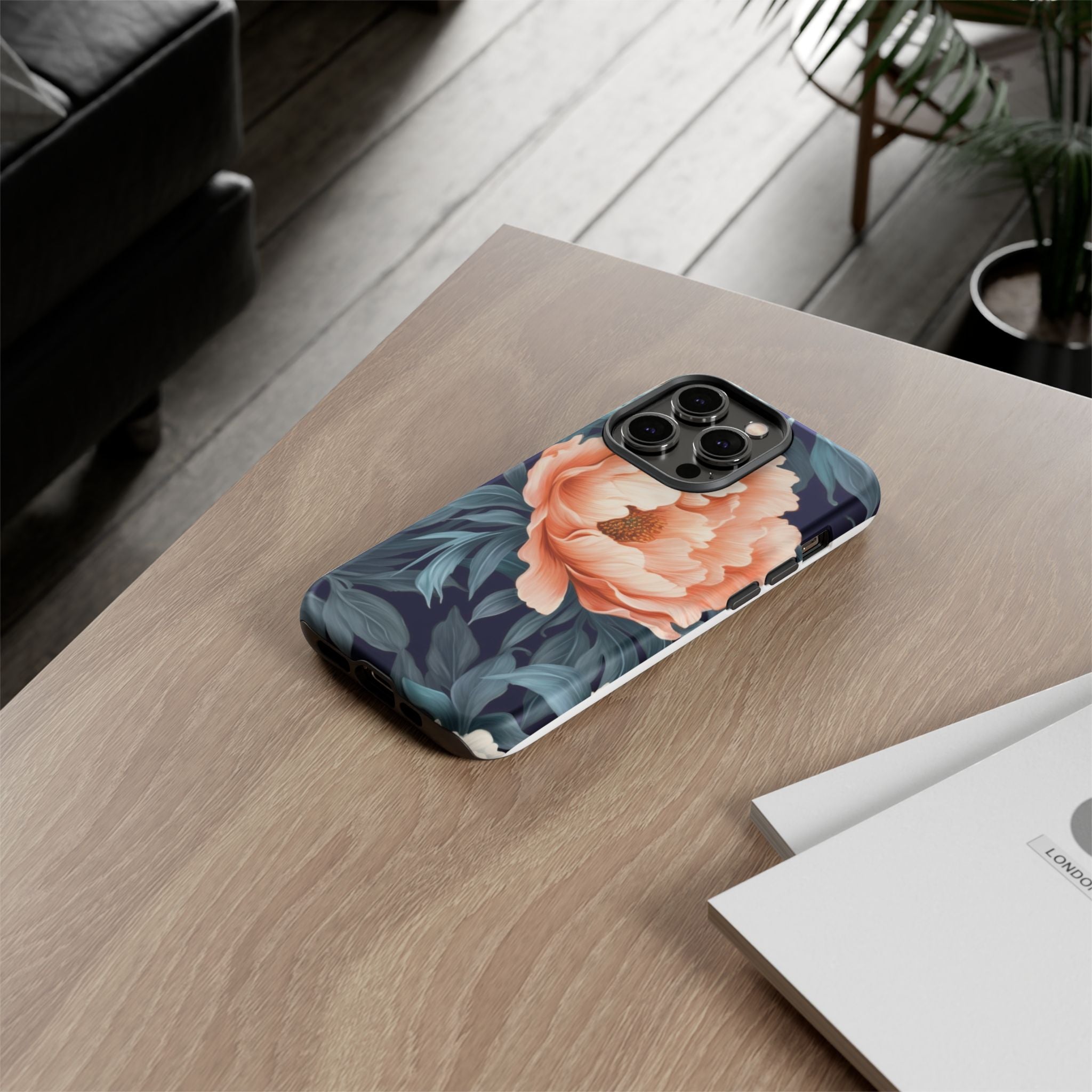 Moody Floral iPhone Case - Hexagon Stone