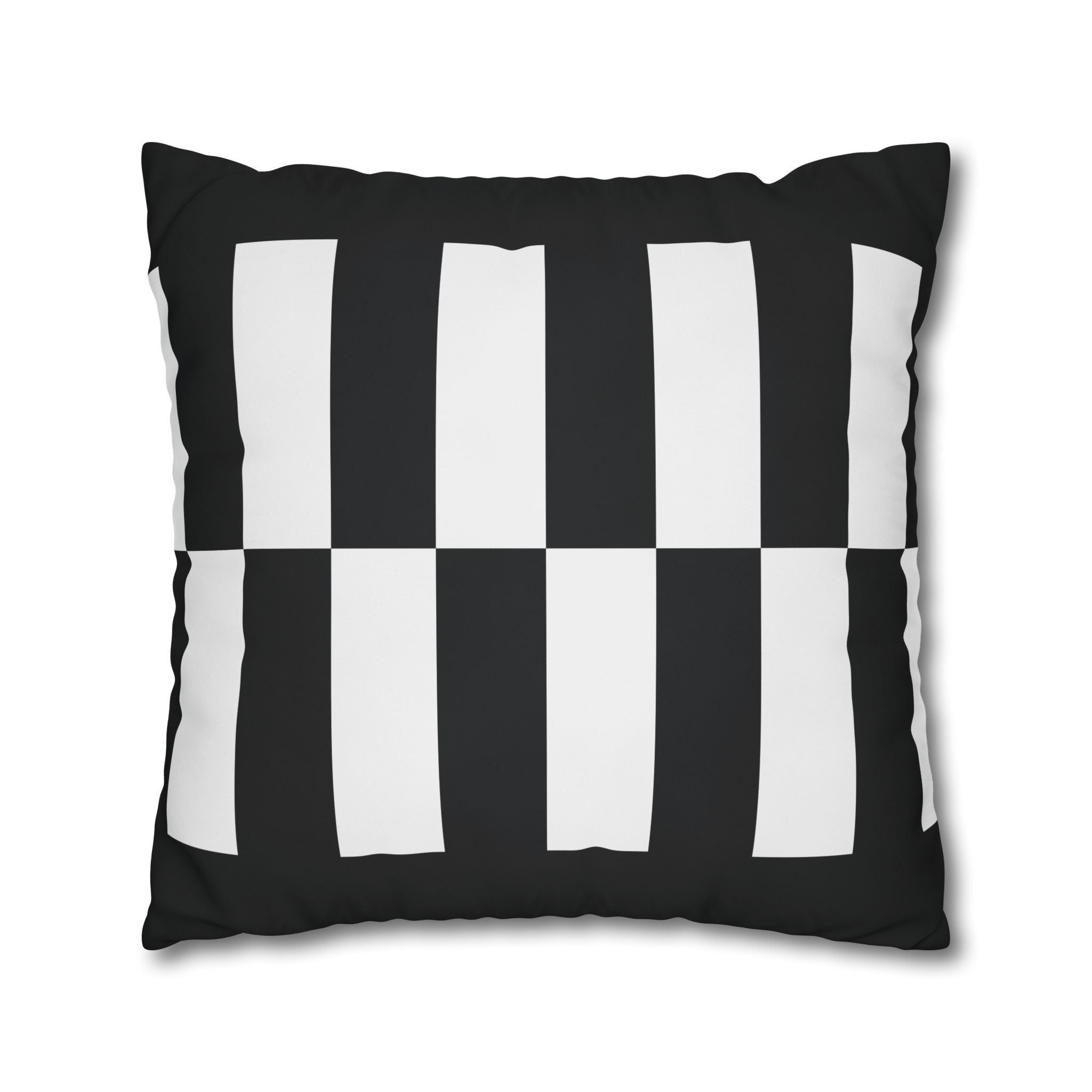 Abstract Checkered Pillowcase - Black & White