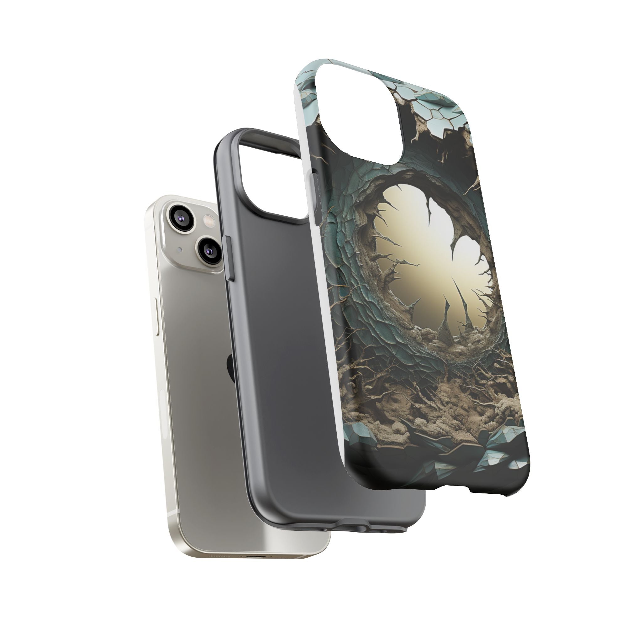 Surreal Alien Landscape Hexagon Stone iPhone Case