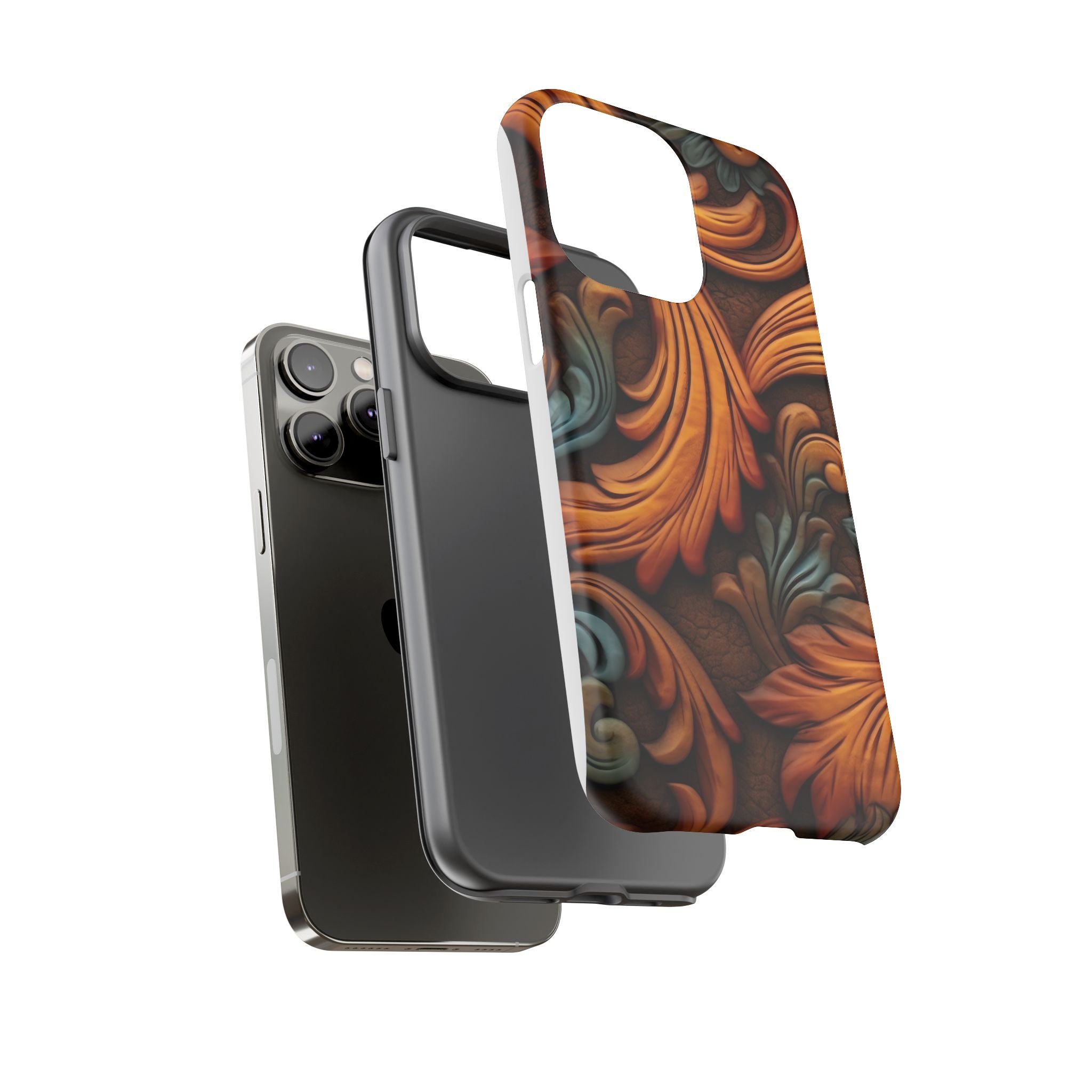 Baroque Copper iPhone Case - Hexagon Stone