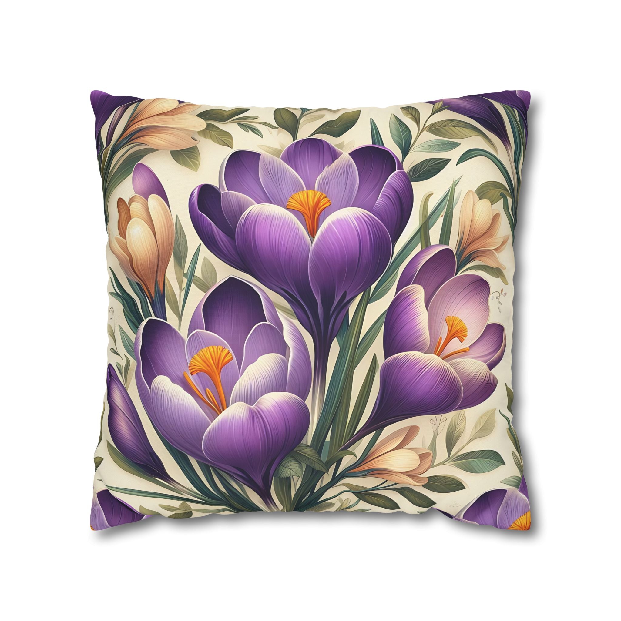 Purple Crocus Botanical Pillowcase