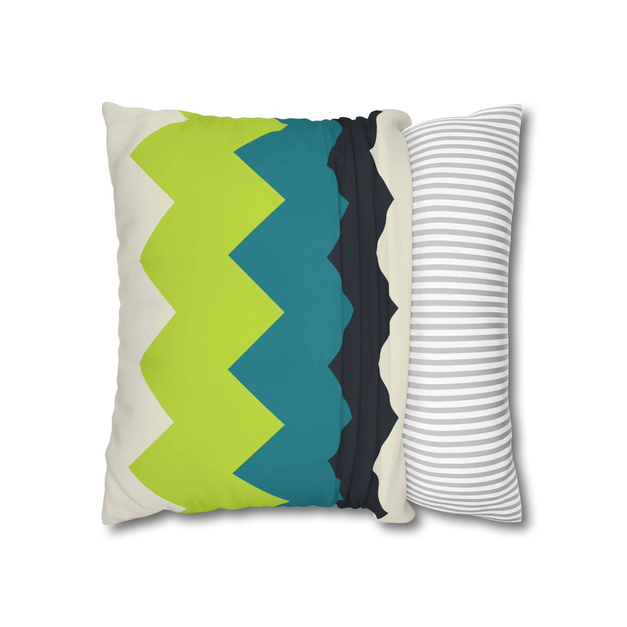 Chevron Stripe Pillowcase - Teal & Lime