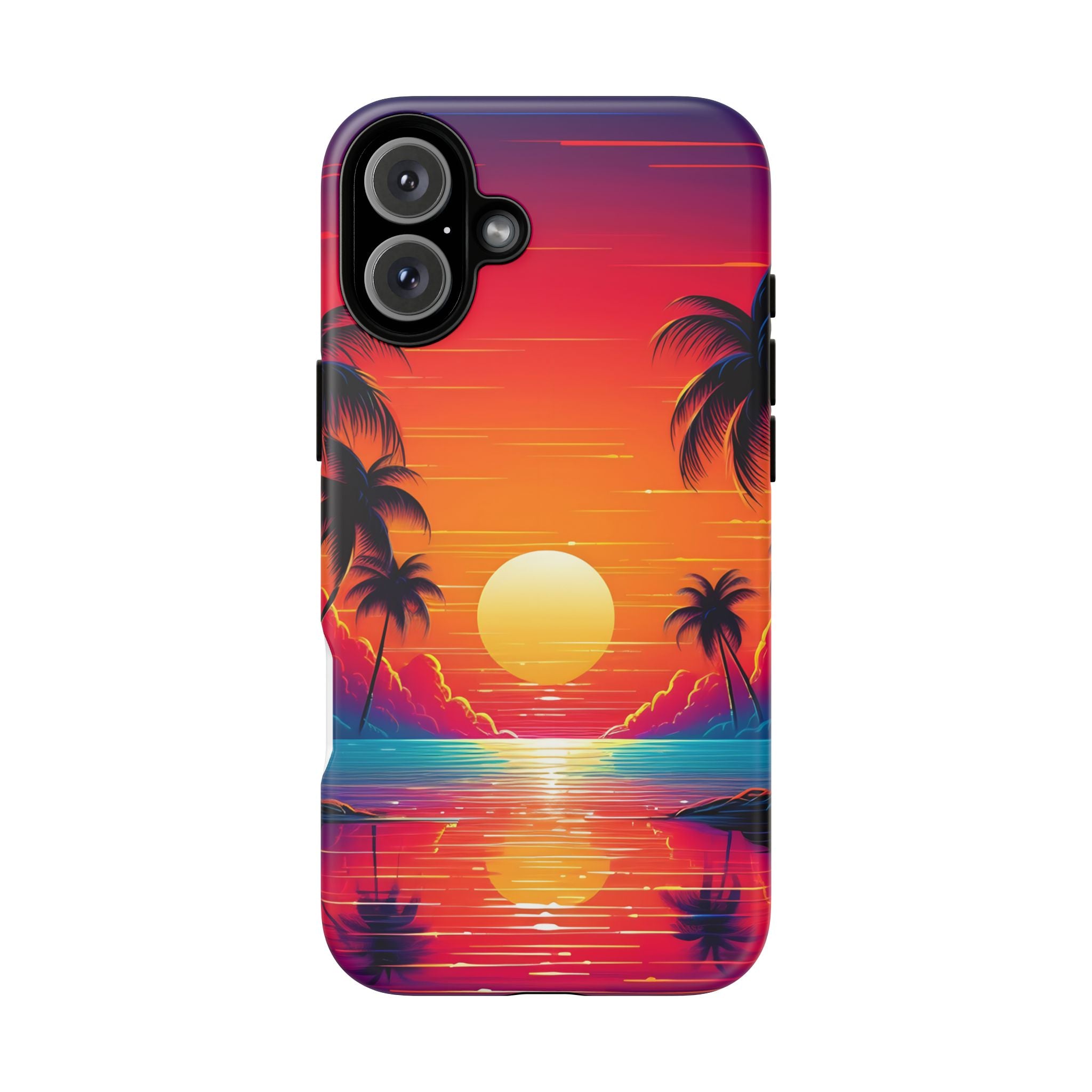 Sunset Palm Beach iPhone Case - Hexagon Stone