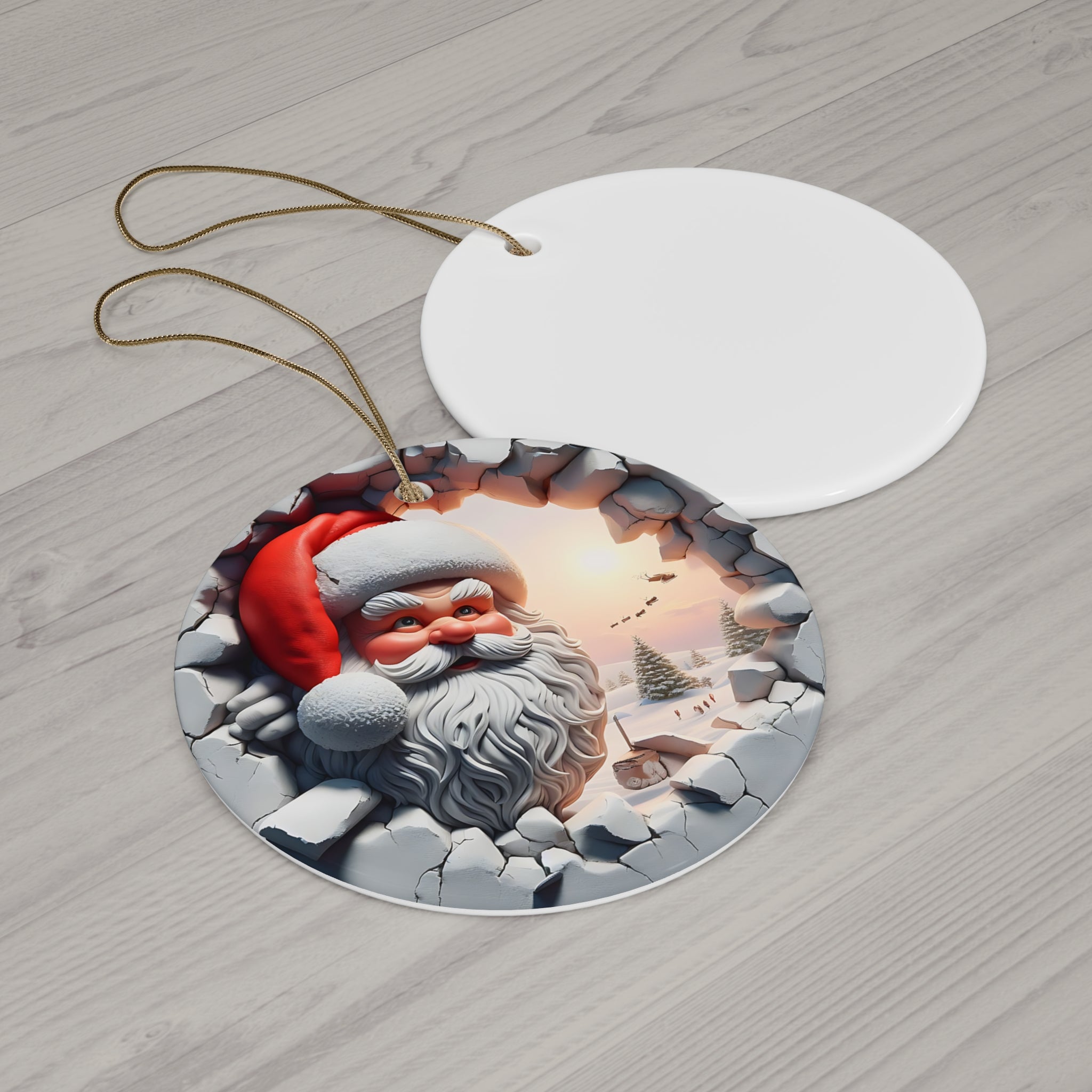 Santa's Festive Stone Break Ornament