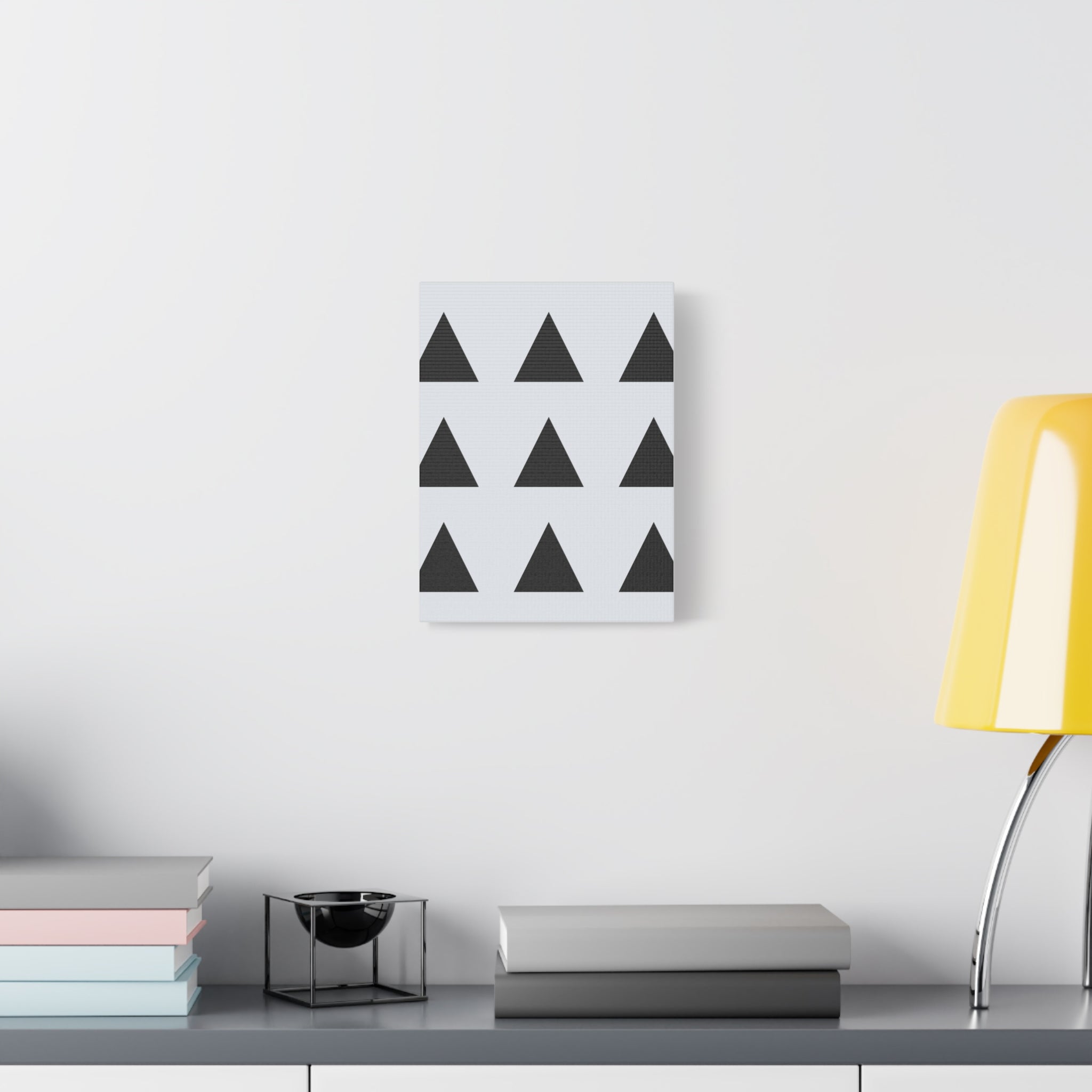 Geometric Black Triangle Canvas Art