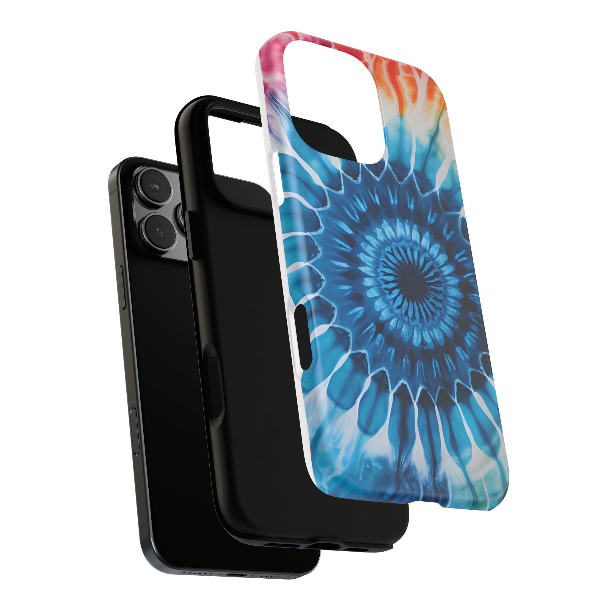 Cosmic Mandala Tie-Dye iPhone Case - Rugged Hexagon Stone