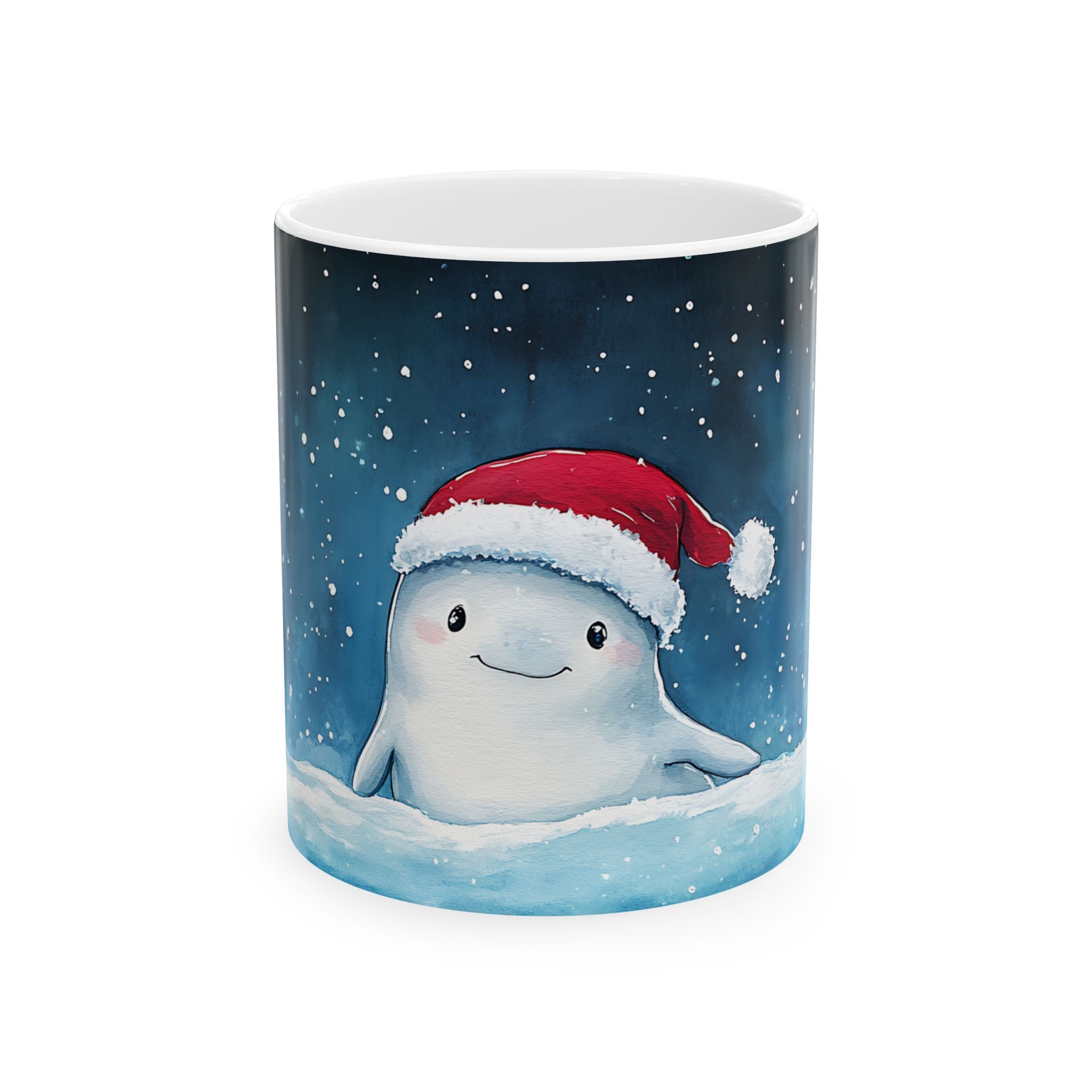 Santa Beluga Whale Holiday Mug